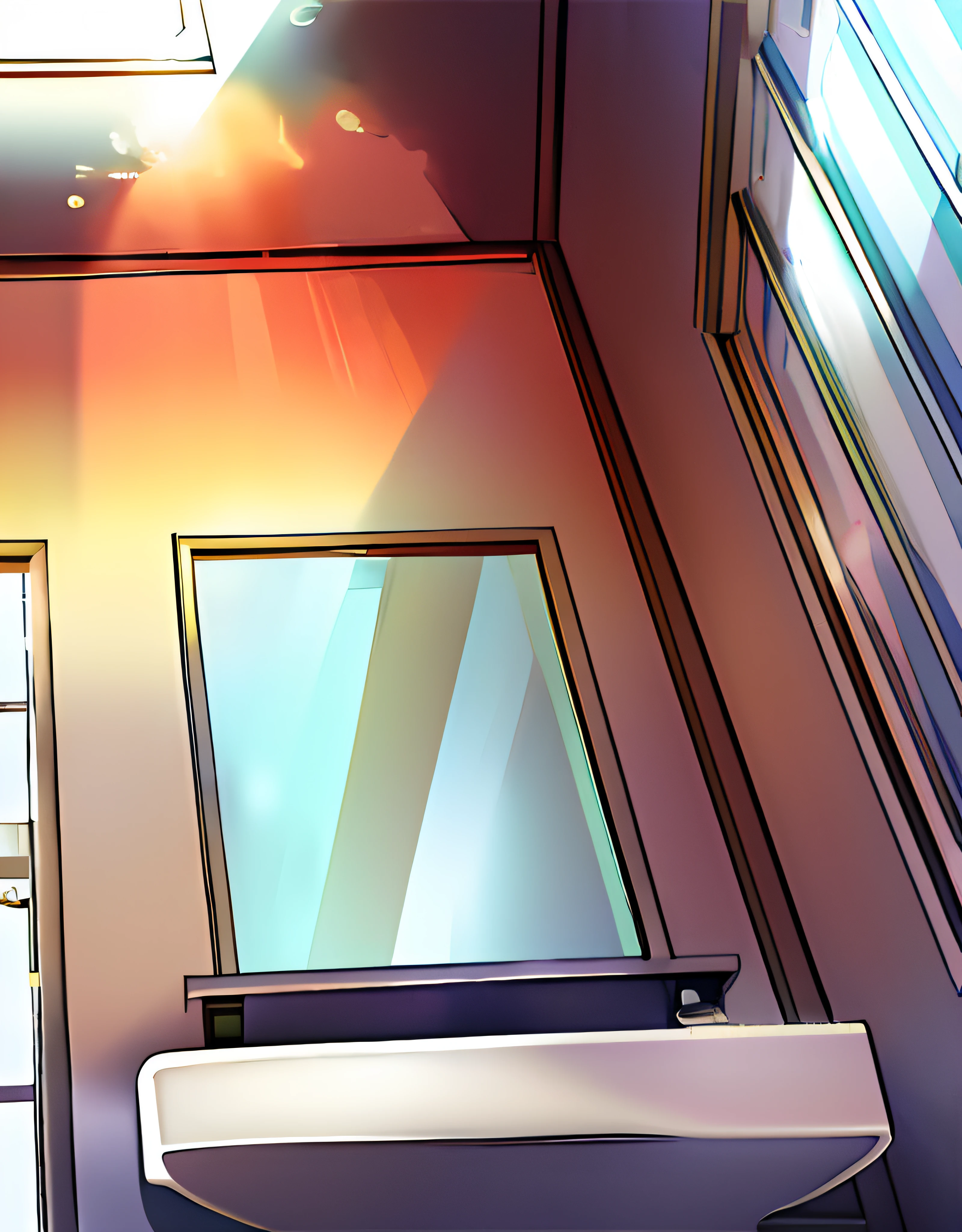 There is a bathroom with toilet and sink....., interior background art, Background art, personal room background, random background scene, Bedroom background, Anime Background Art, background artwork, open window ib background, colored manga panel, loish art style, Cool background, Anime Background, Home background, colored manga panel, High School Background, low details. Digital Painting