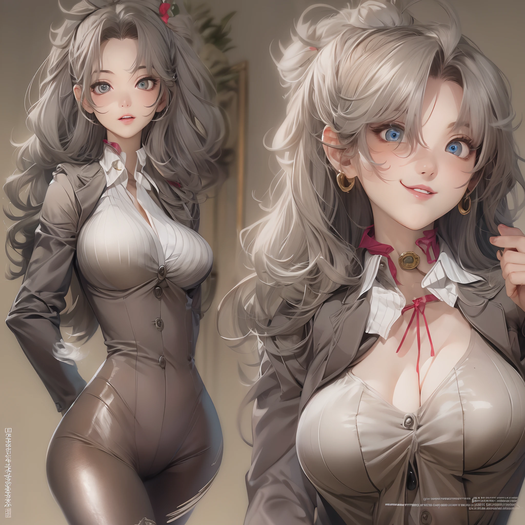 ((Masterpiece, Highest quality)), Detailed face, CharacterDesignSheet, full bodyesbian, Full of details, Multiple poses and expressions, Highly detailed, Depth, Many parts,Beautiful girls,Business suit,Milk bath,lacepantyhose,estilo fantasia,Extremely beautiful,High Balance, Natural light