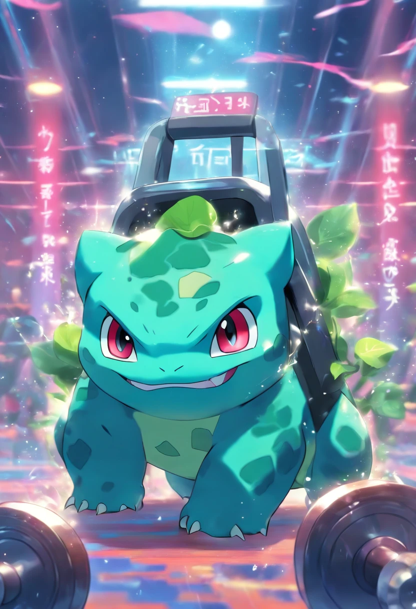 Bulbasaur for intensive weight training at the gym.