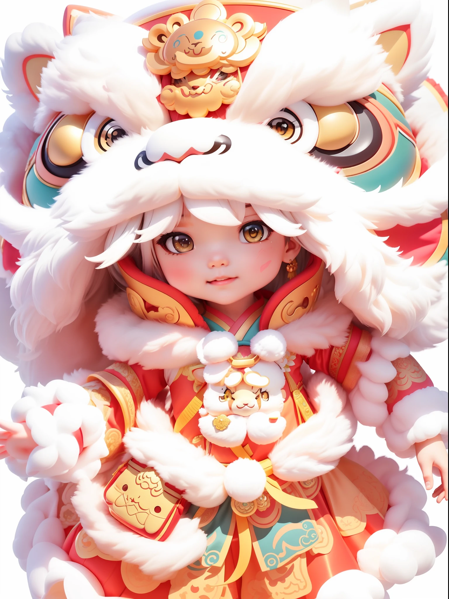 Alphard image of a child in a lion's head costume, lovely digital painting, Cute detailed digital art, Rossdraws digital painting, trending on cgstation, inspired by Park Hua, adorable digital art, Guviz-style artwork, Onmyoji detailed art, drak, inspired by Wu Bin, rossdraws cartoon vibrant