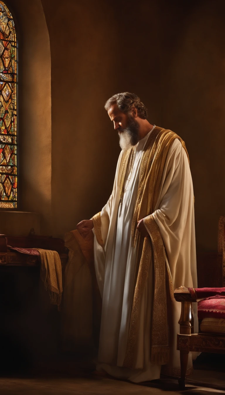 The apostle Paul looked at the screen, roupas compridas, Religion, Ultra foto realsisim