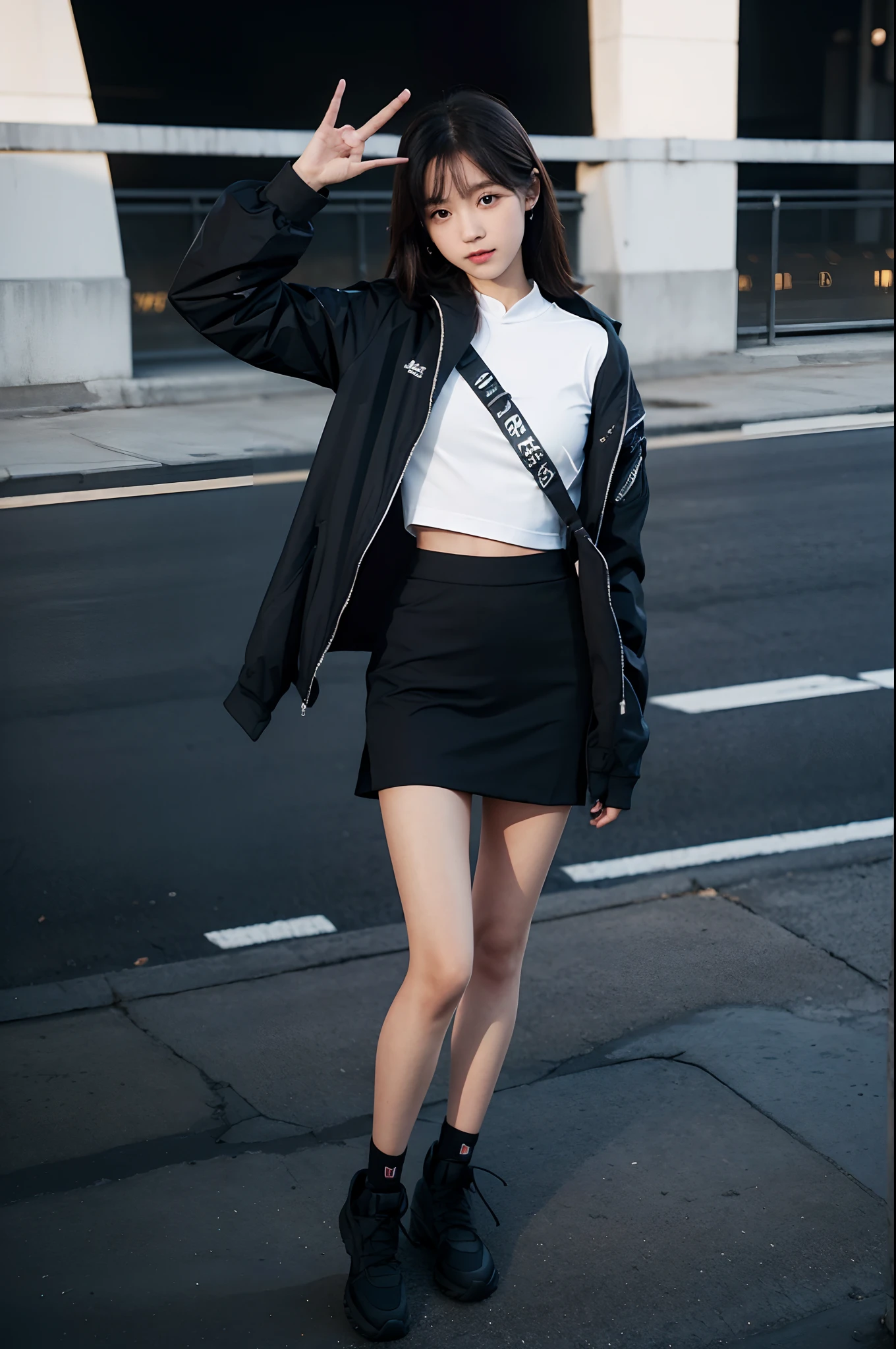 from above,polaroid, hand out
,in school,photograph,idol, 3girl,long straight haircut,slender,(outer training jacket,techwear,cargo pants cutting skirt,tilt head),adjust,composite look,Perform natural photo editing similar to a PrinCela booth. Trace the outline of the cutout person and seamlessly place them onto a white background, just like in a PrinCela photo,(No riddle, just a little ditto,As you wished, so sweet,Our hearts' secret beat, say it back),Photo Editing,Photo Manipulation