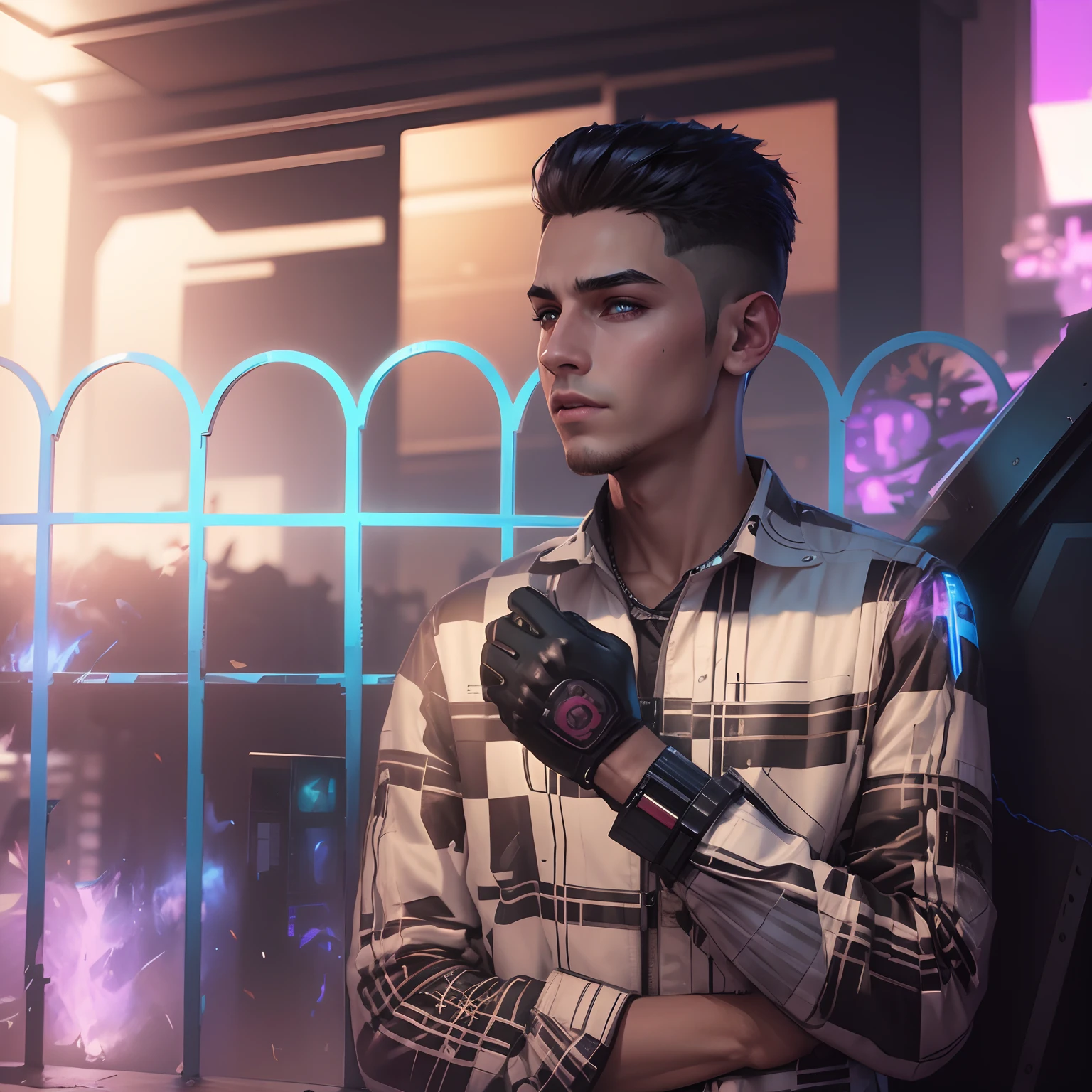 Change background cyberpunk handsome boy,realistic face,8k,ultra realistic