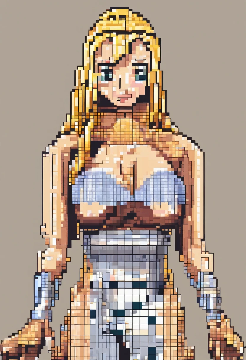 Huge breasts, naked, blonde, hourglass figure