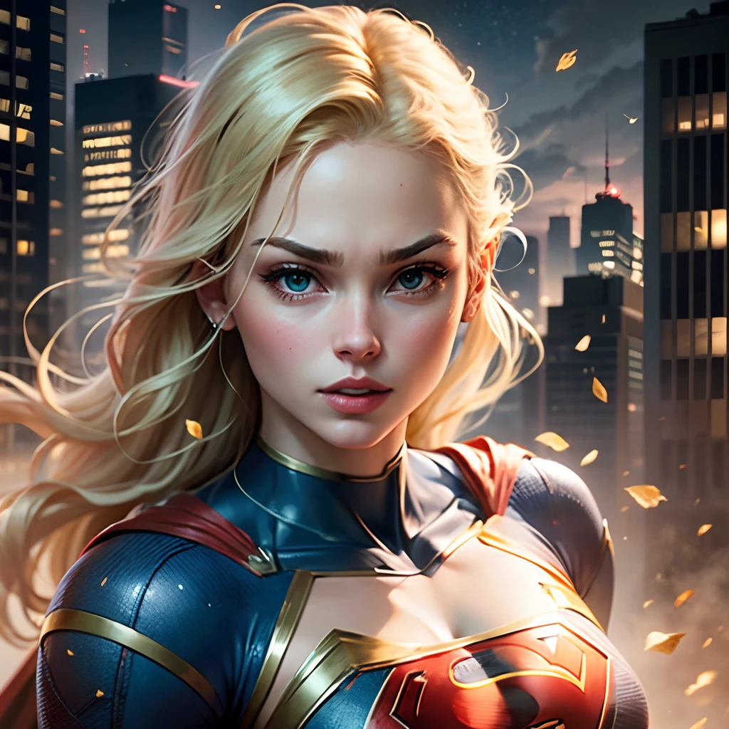 supergirl vs powergirl, dc comics, Gotham city, blond hair, beautiful face, perfect bodys --auto --s2