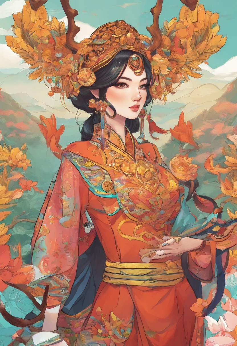 Yi and Miao costumes,deers