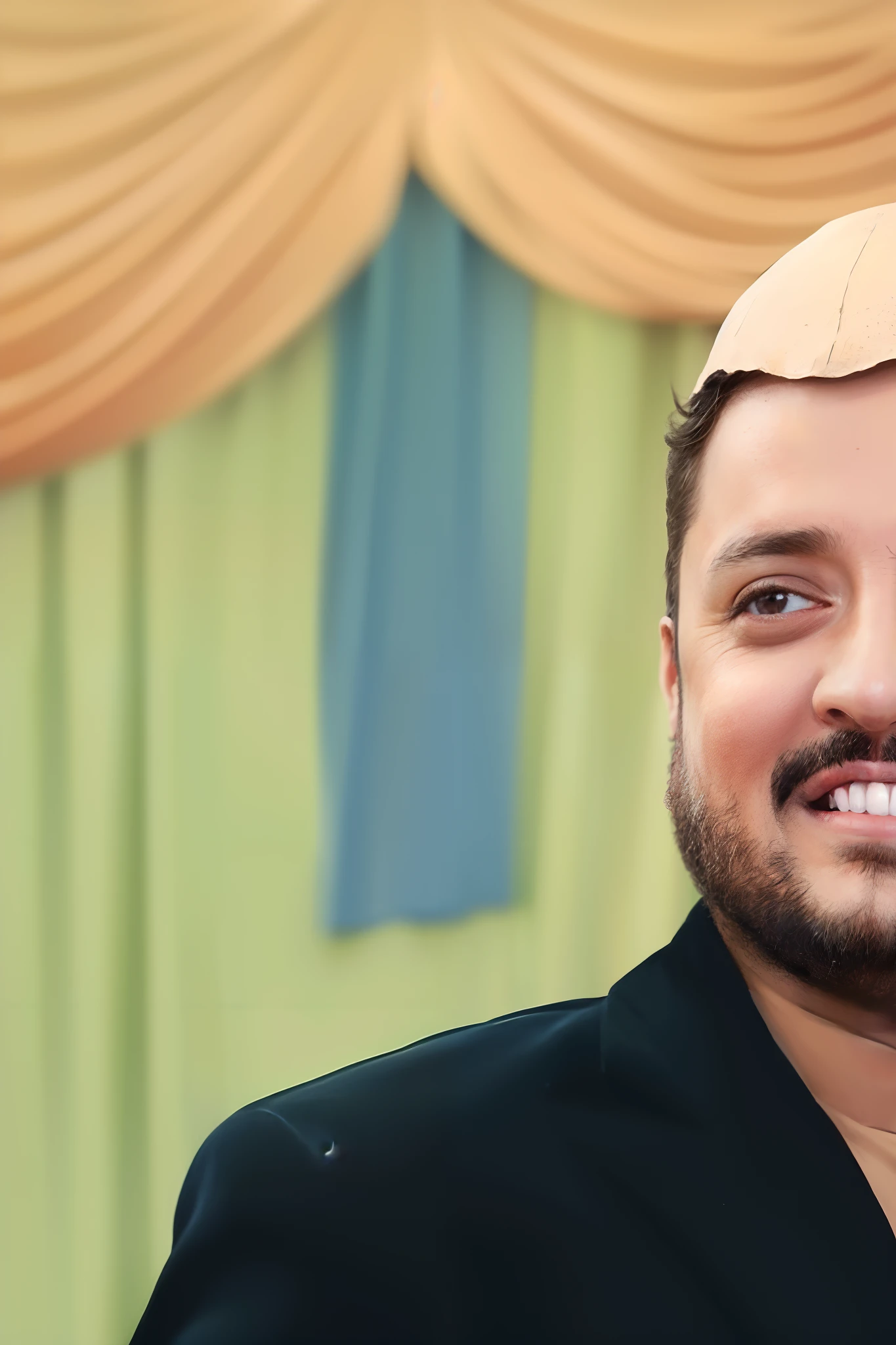 smiling man in a black jacket and tan shirt with a tan shirt, khyzyl saleem, kyza saleem, ash thorp khyzyl saleem, captured on canon eos r 6, taken with canon 5d mk4, mid shot portrait, shot on nikon z9, mohamed chahin, sayem reza, portrait image, riyahd cassiem