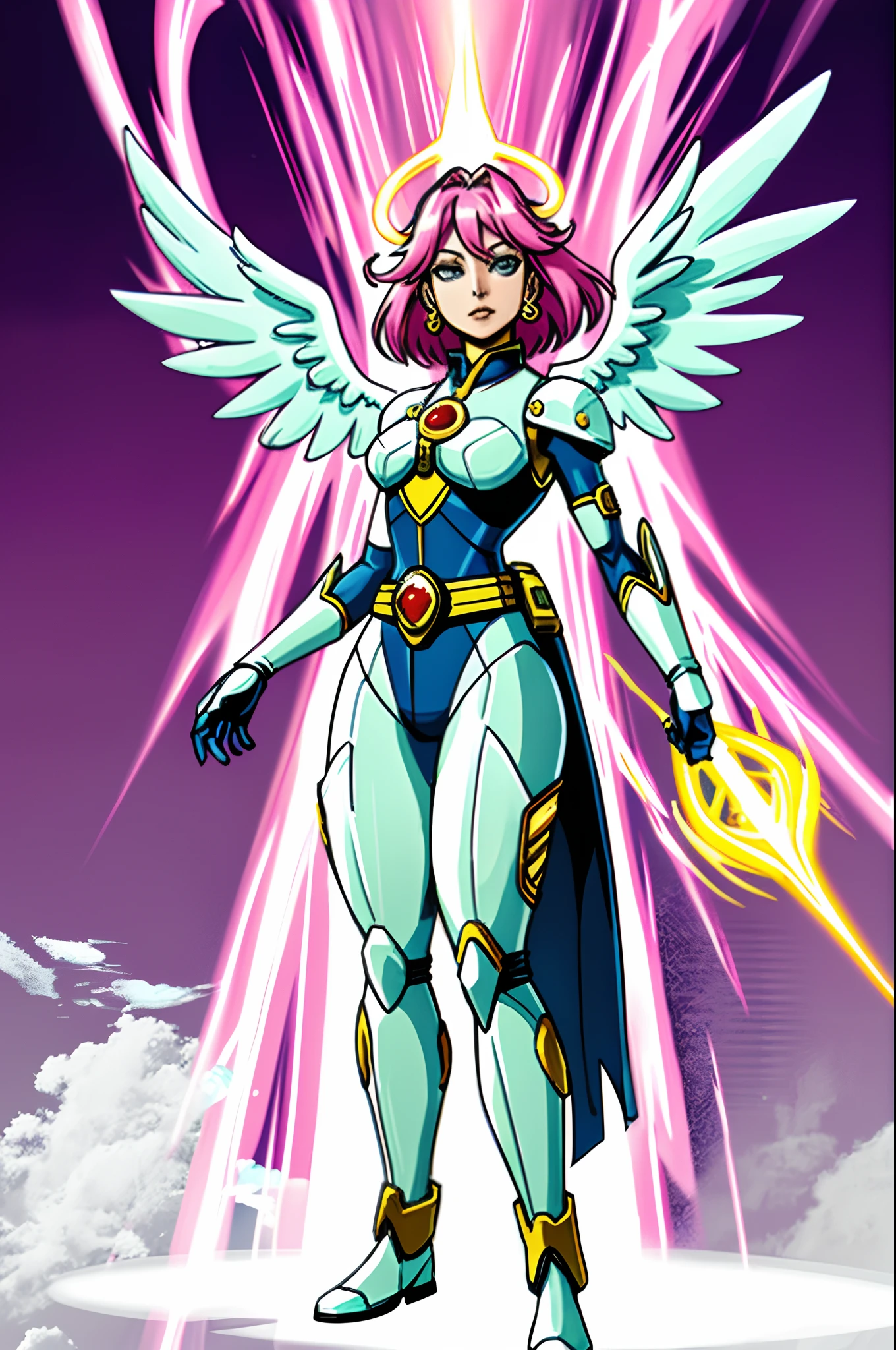 sentai ,, standing solo, weird, bizzare, angelic, divine, aura, celest, female