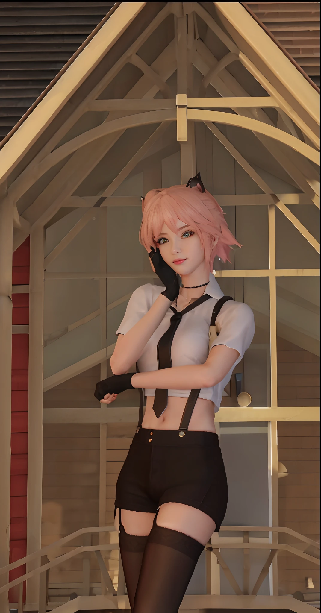 a close up of a person with a thumbs up in a video game, 2020 video game screenshot, anime style. 8k, anime styled 3d, vrchat, realistic anime 3 d style, upper body avatar, highly detailed character, cinematic front lightning, cinematic full character, t - pose, t-pose, 3 d anime realistic