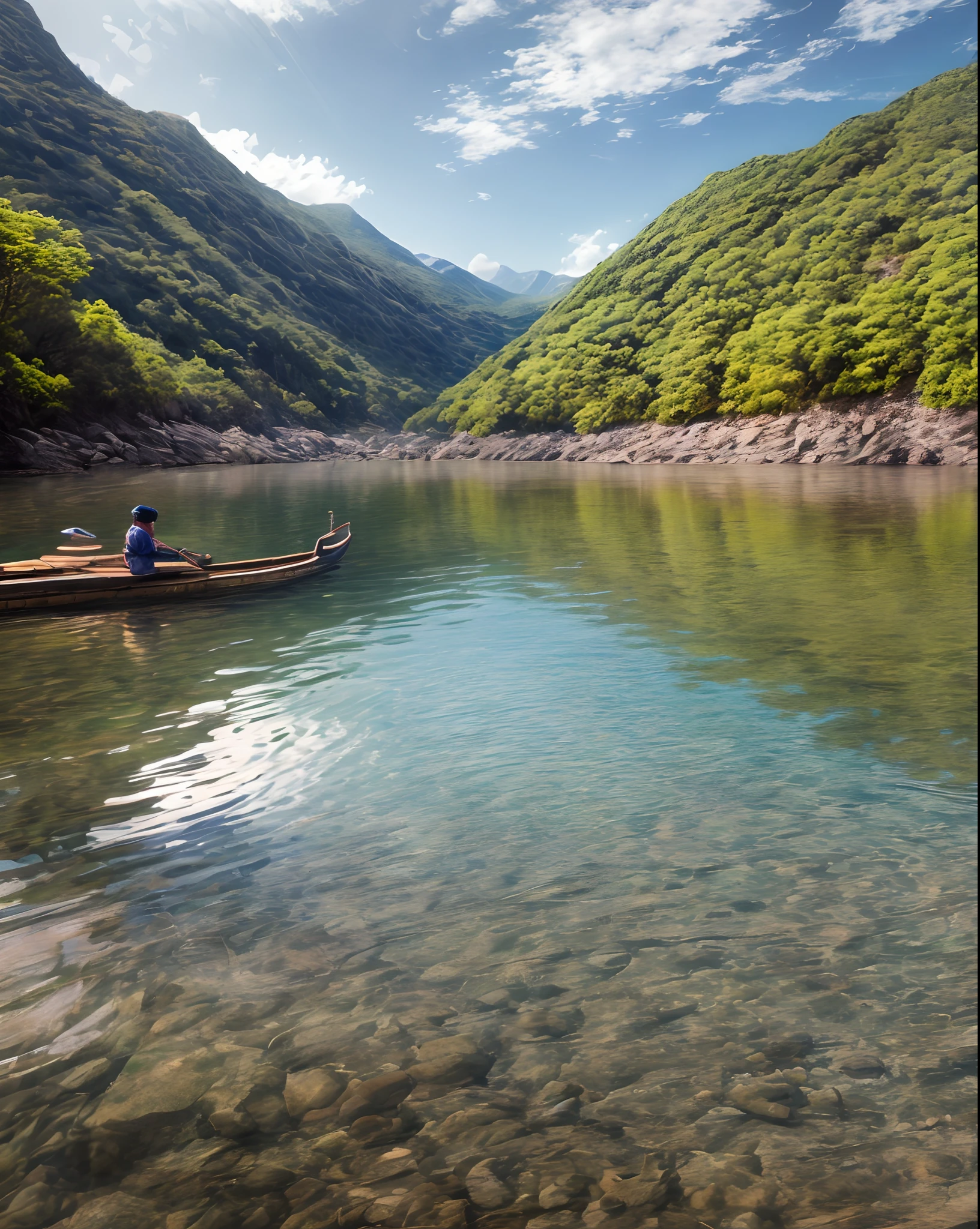 Seeking tranquility in Nakuchiyatal's pristine waters. Show us your midjourney moment --auto --s2