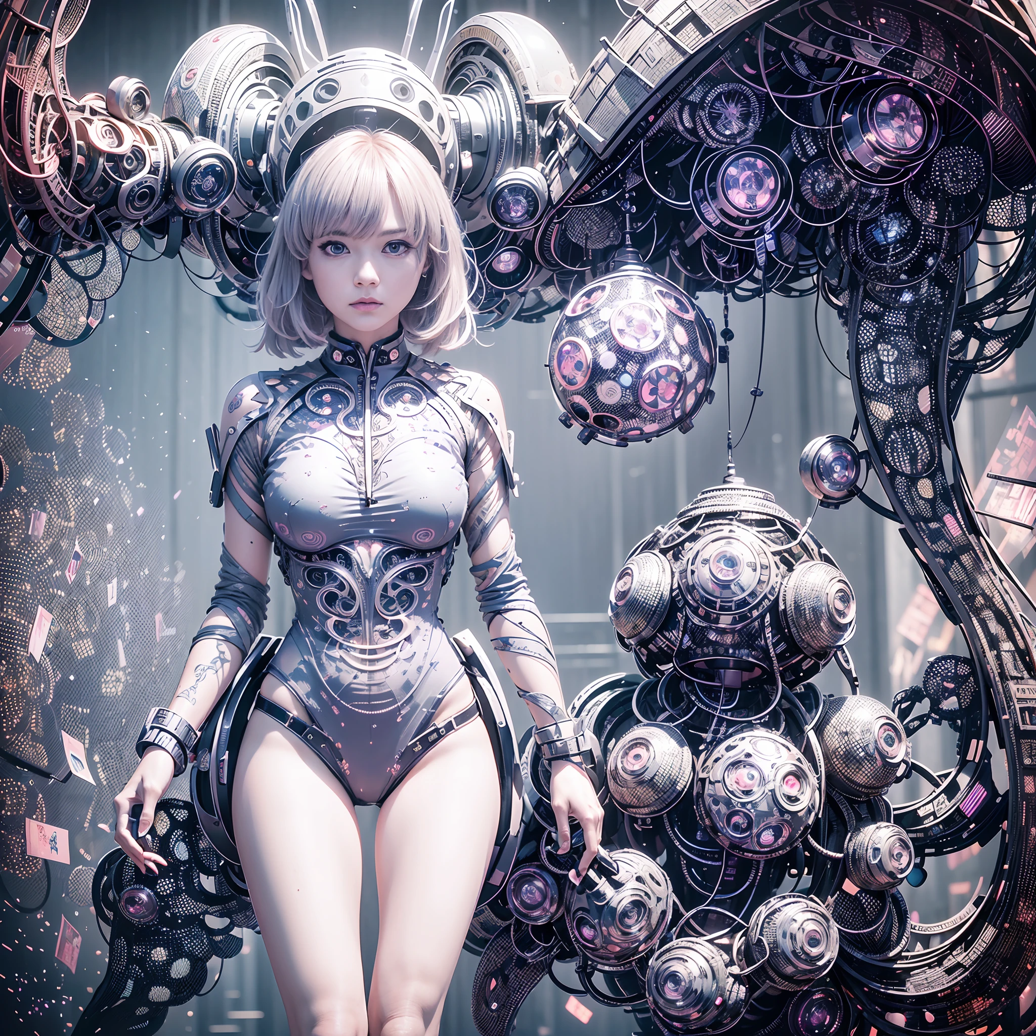 official art, unity 8k wallpaper, ultra detailed, beautiful and aesthetic, masterpiece, best quality, (zentangle, mandala, tangle, entangle), (fractal art:1.3) , 1girl, extremely detailed, dynamic angle, cowboyshot, the most beautiful form of chaos, elegant, a brutalist designed, vivid colours, romanticism, by james jean, roby dwi antono, ross tran, francis bacon, michal mraz, adrian ghenie, petra cortright, gerhard richter, takato yamamoto, ashley wood, atmospheric, ecstasy of musical notes, streaming musical notes visible