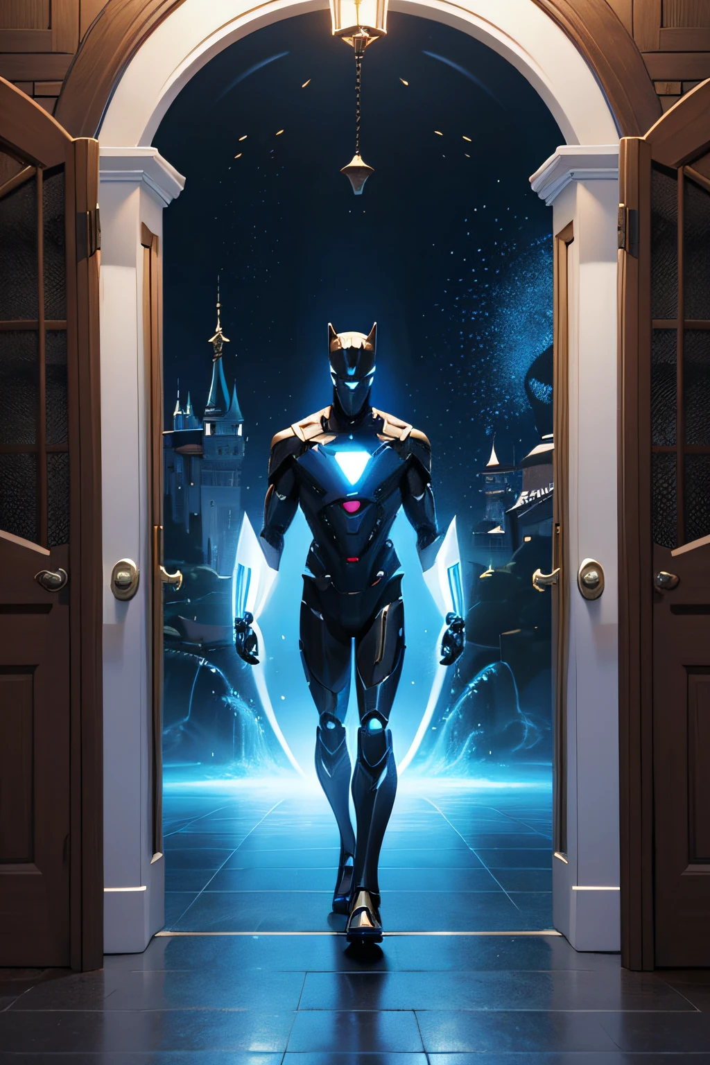 epcot,Open the door to technology,A magical world door,Universal bag for robot cats,3D,k hd,streamline,ultra-modern,mechanical sense,Marvel's Avengers,Technologie,Go into the distance