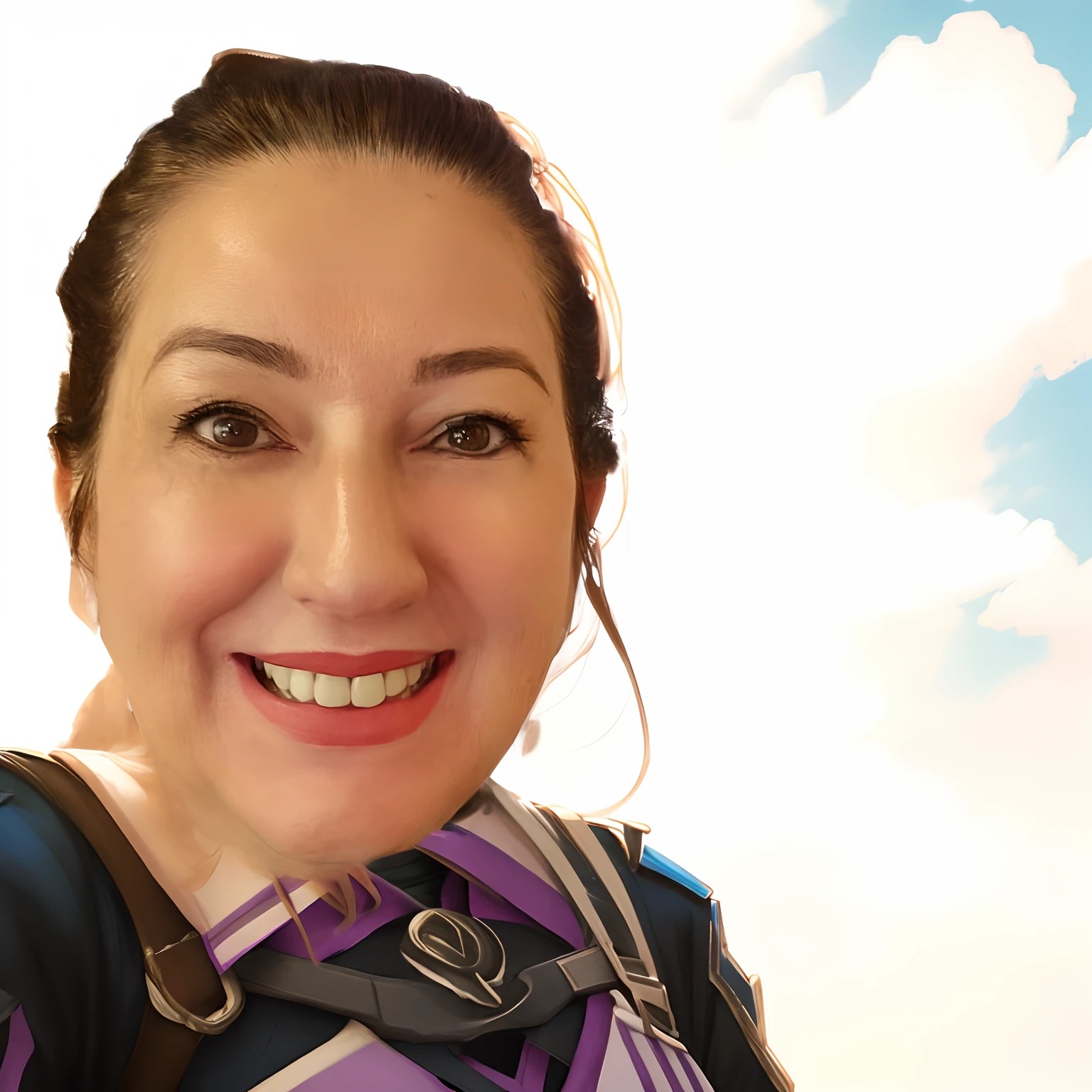 heroine with sky scenery