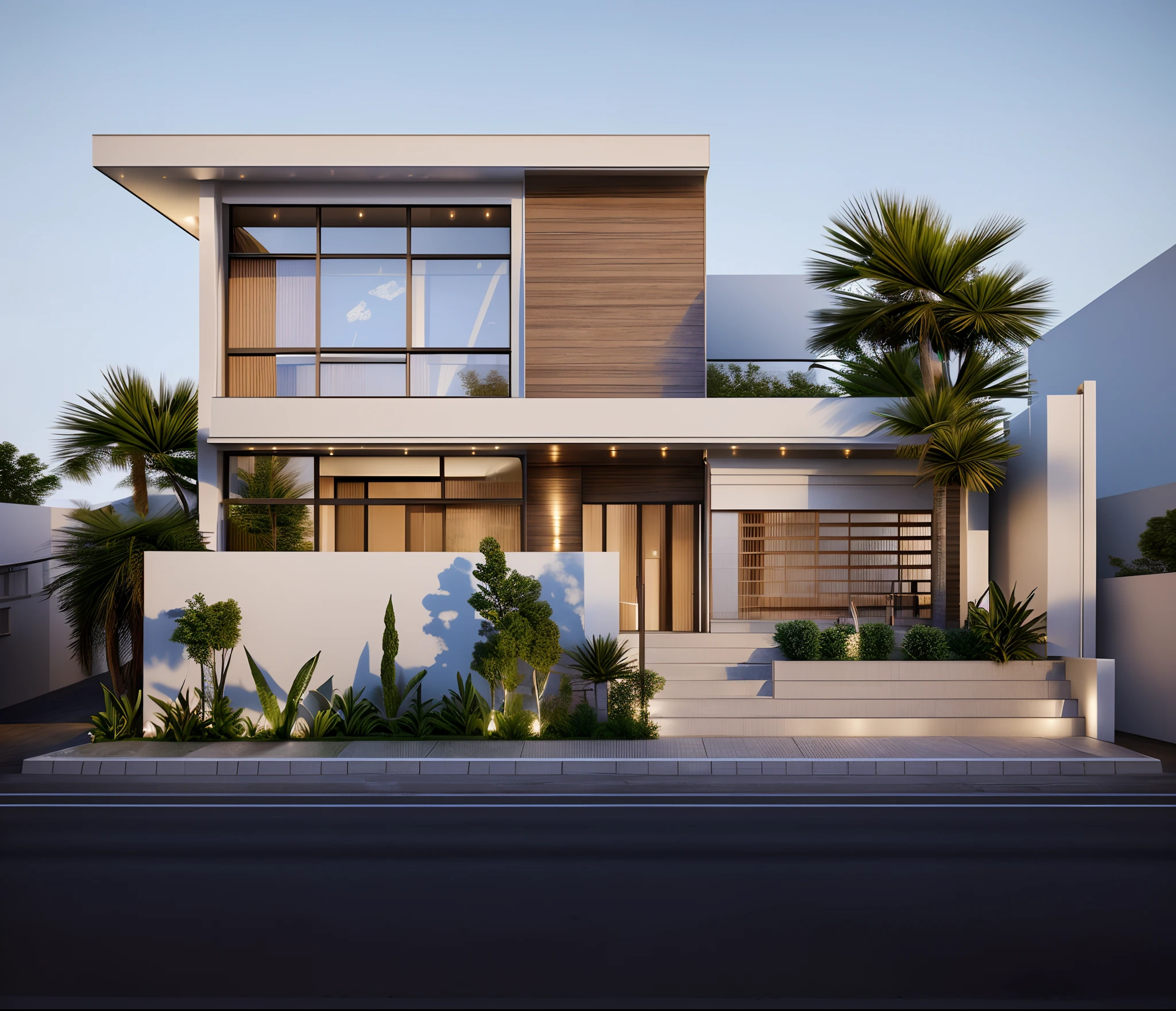 rendering of a modern residential townhouse, professional render, wide angle exterior 2023, highly detailed render, high quality rendering, realistic render, architectural render, high-quality render, detailed rendering, hyper-realistic render, hyper - realistic render, very realistic 3 d render, high render, realistic rendering, very realistic render