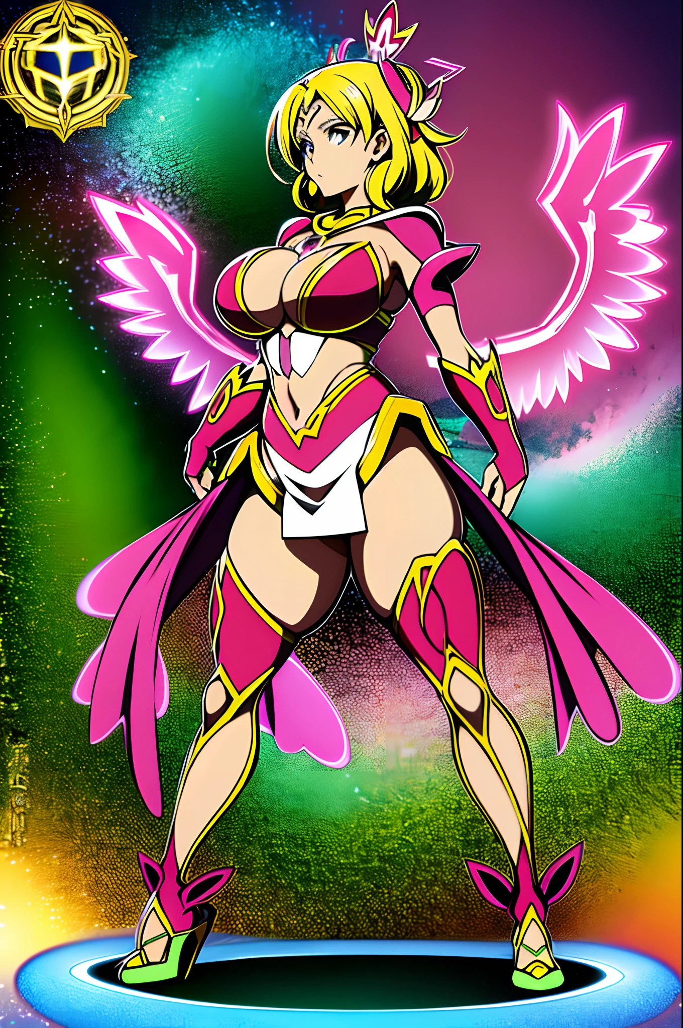 sentai ,, standing solo, weird, bizzare, angelic, divine, aura, celest, female, big breast, full body