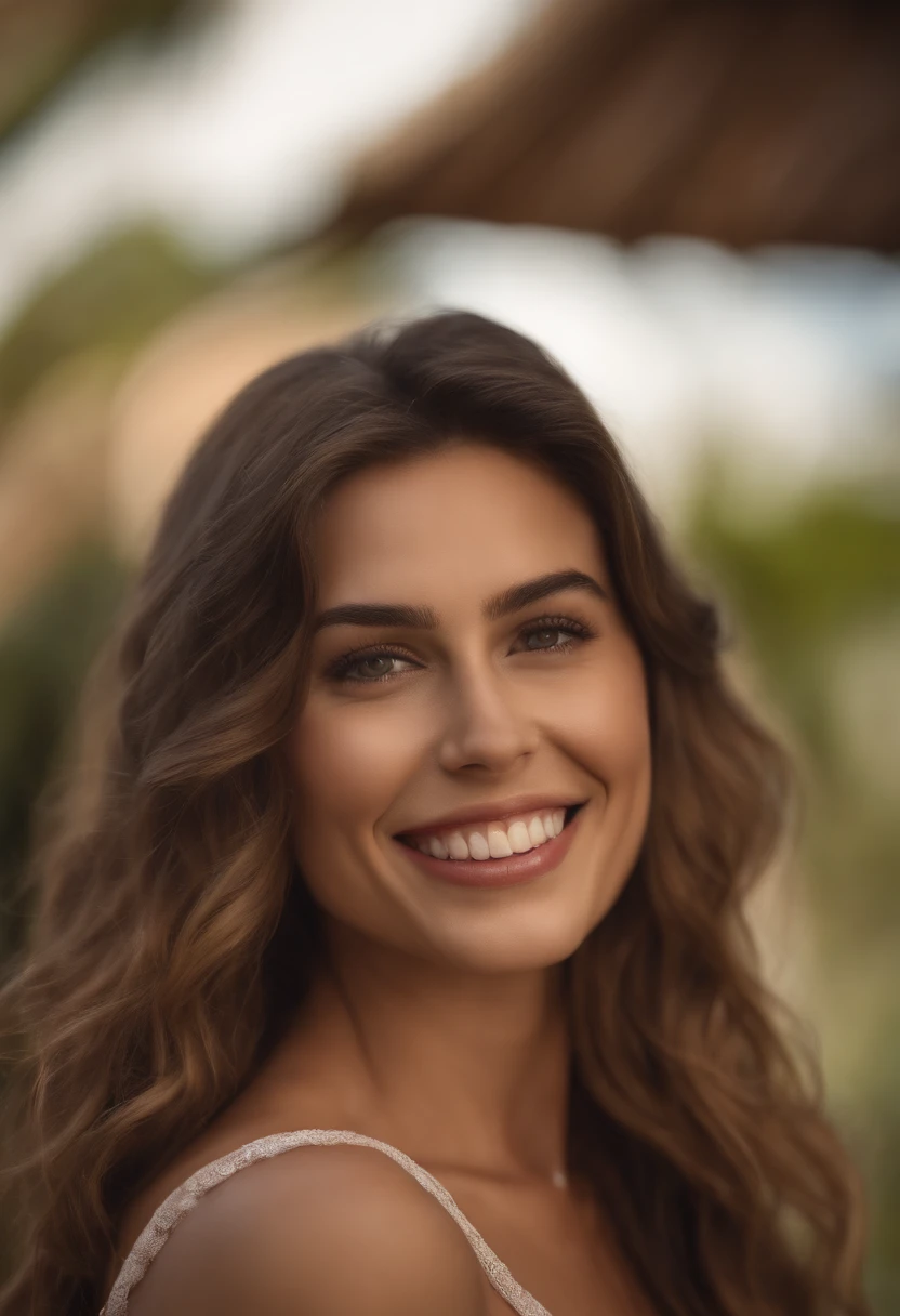 italian beautiful gorgeous bikini model gave lovely smile , 8k hyper realistic real life details