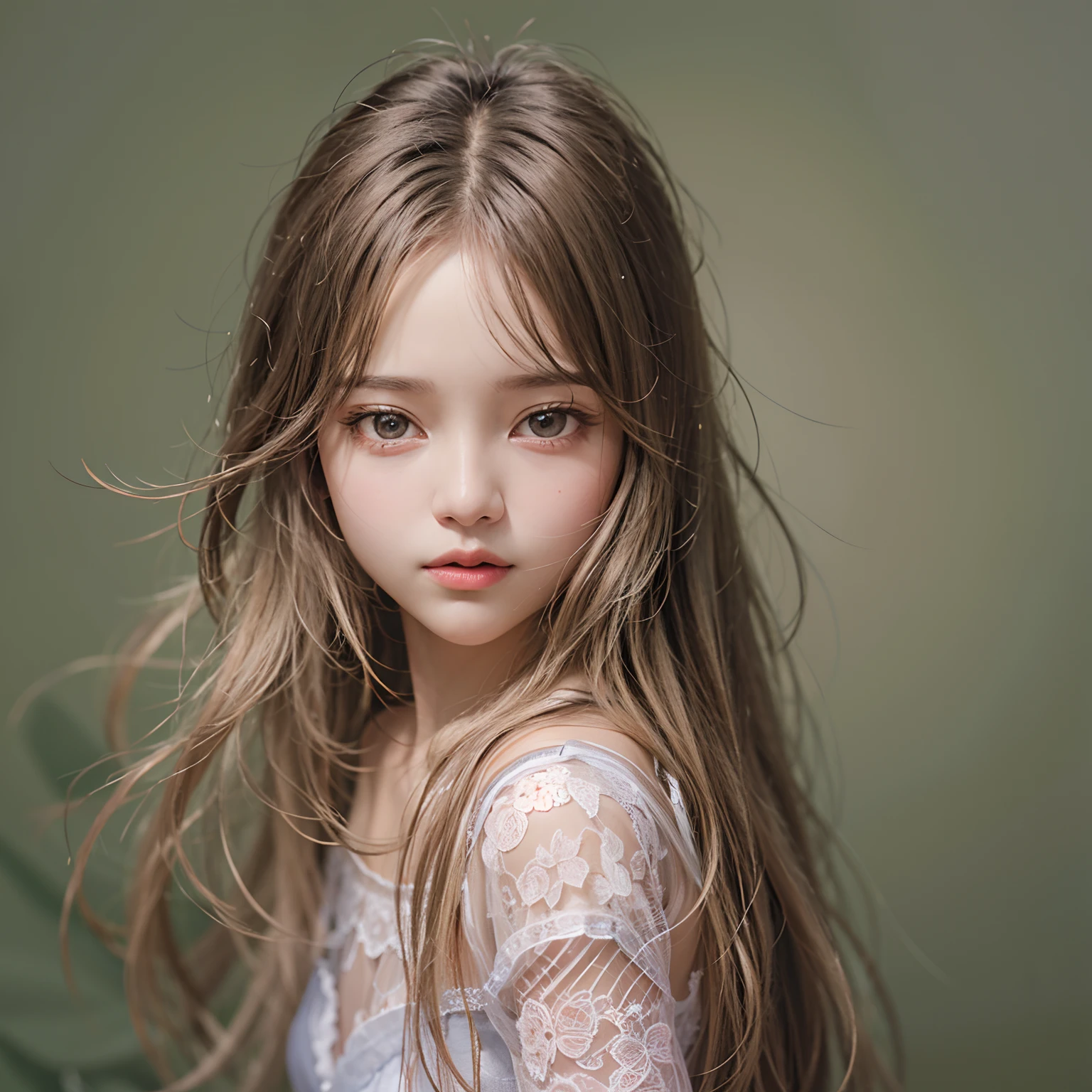 one 5 years old girl , beautiful, long hair ,half body shot, looking at the viewer, masterpiece, best quality, super detailed.