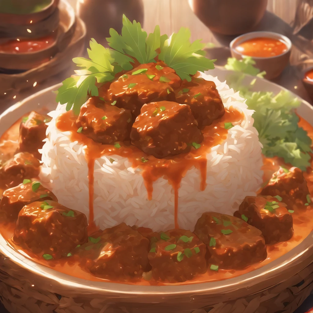 Cute rendang rice