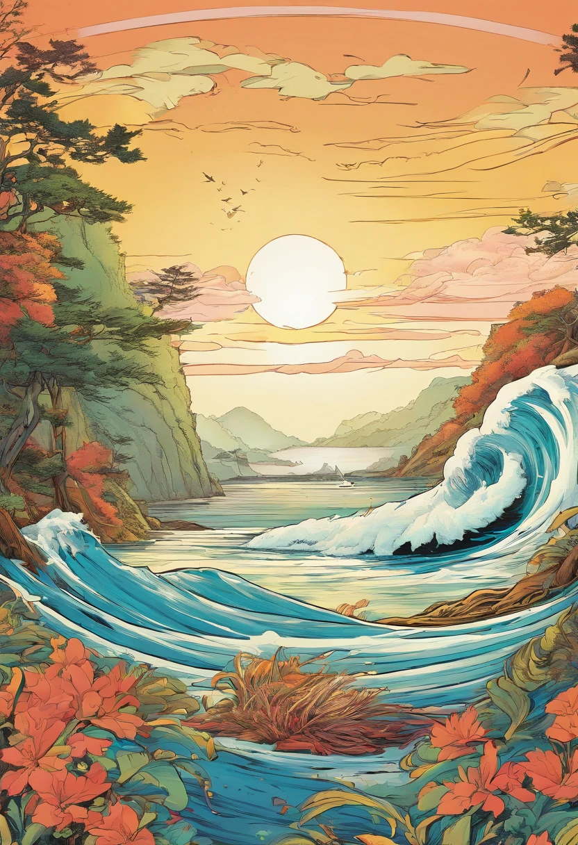 ukiyo-style，Lots of waves