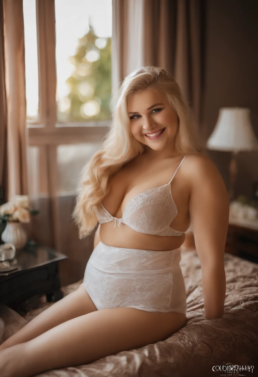 Super white skin, Super big breasts, Super big , Super big ass, super Big huge tits, the super hot and sexy,Russian 18 year old blonde very fat beauty happy smile, Wearing a colorless transparent little bikini,Lie on the bed with your legs open, No pubic hair