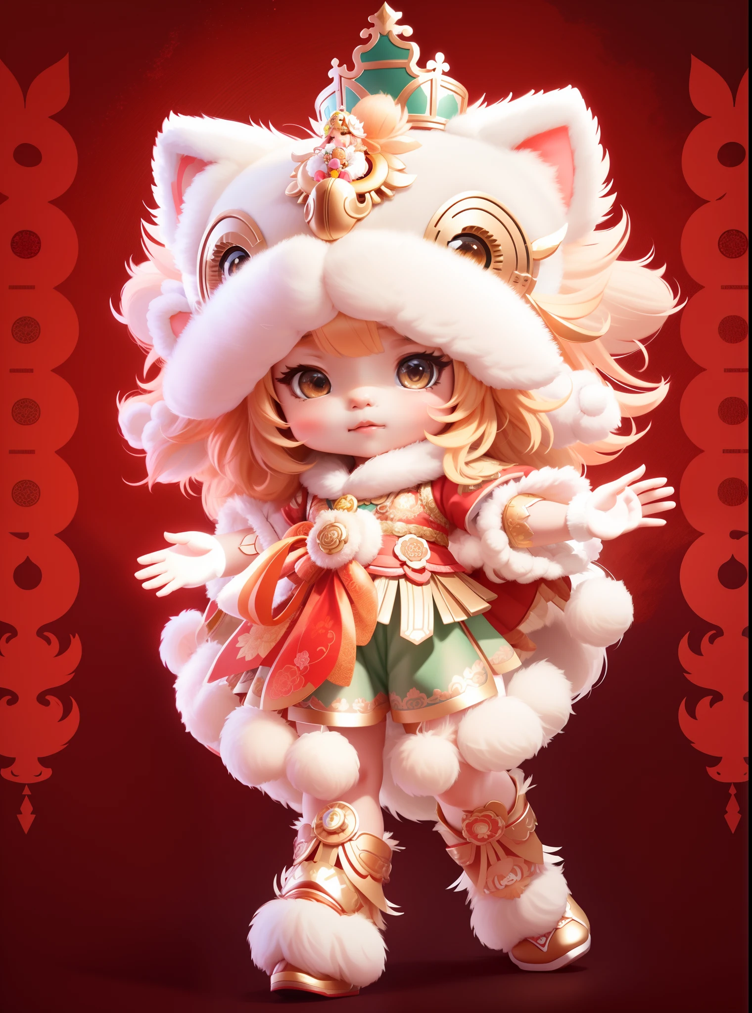 Alphard image of a child in a lion's head costume,Cute little girl s,adorable expression。 lovely digital painting, Cute detailed digital art, Rossdraws digital painting, trending on cgstation, inspired by Park Hua, adorable digital art, Guviz-style artwork, Onmyoji detailed art, drak, inspired by Wu Bin, rossdraws cartoon vibrant