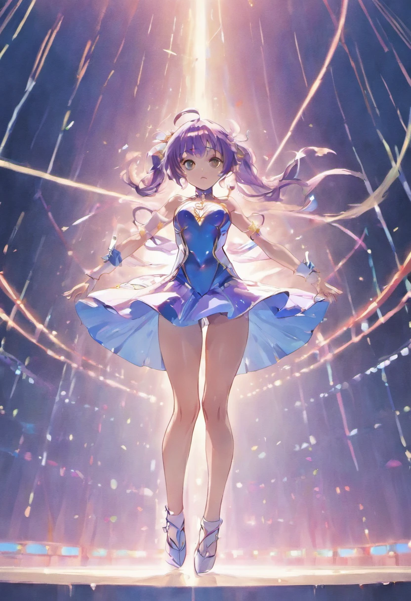 Standing with one leg raised high、No panties、  are showing through、Glossy pure white rhythmic gymnastics leotard、  pose、no-bra、huge 、Shiny black long hair、Shameful、Rhythmic gymnastics arena