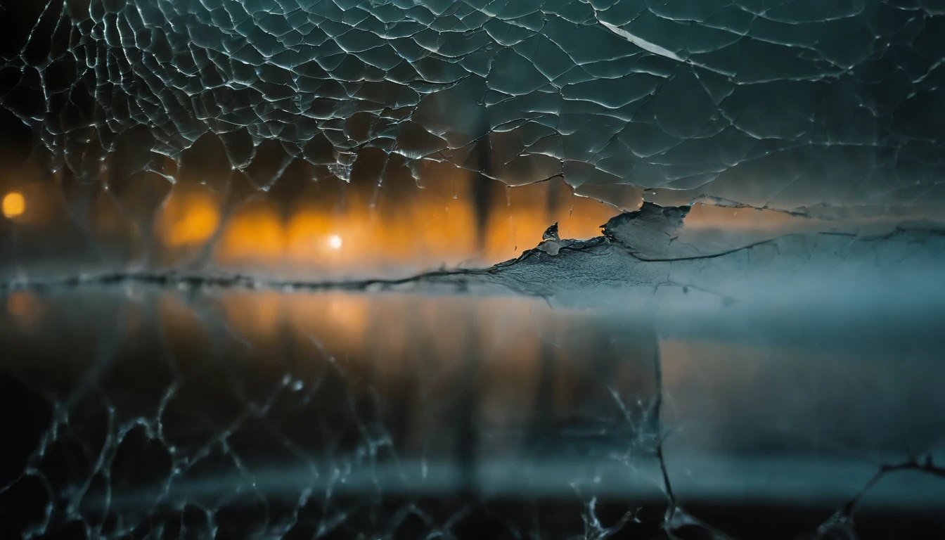 Mysterious Reflection: A close-up of a cracked mirror with eerie mist swirling around it, giving viewers a sense of mystery and suspense.