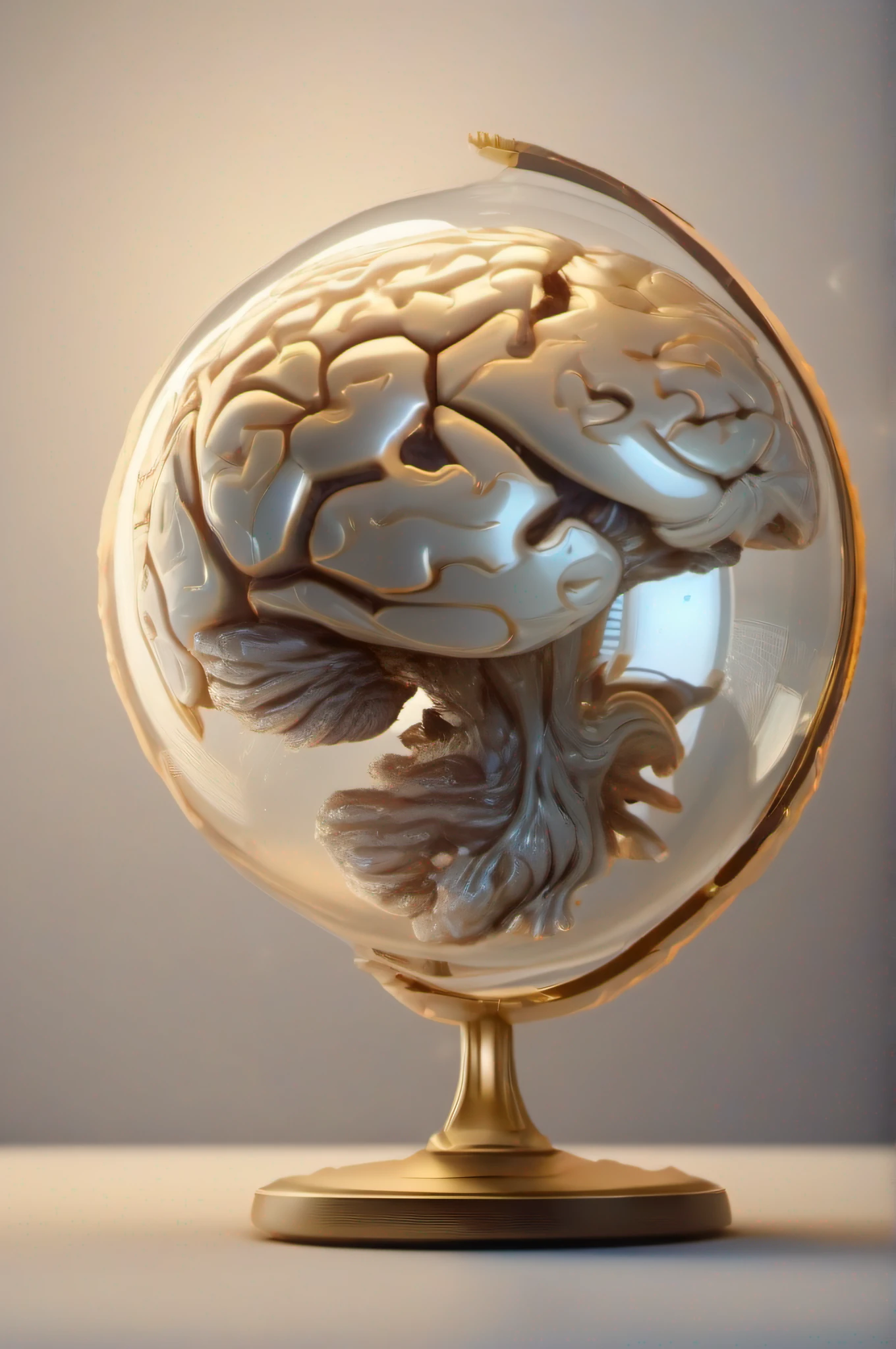 arte realista, Detailed sketch of the brain.