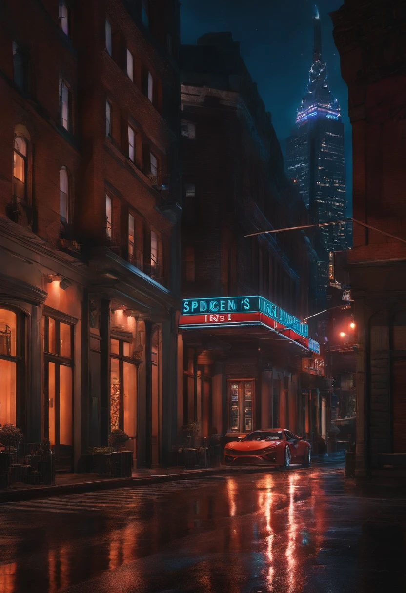 miguel o'hara, spiderverse, ultrarealistic, at night