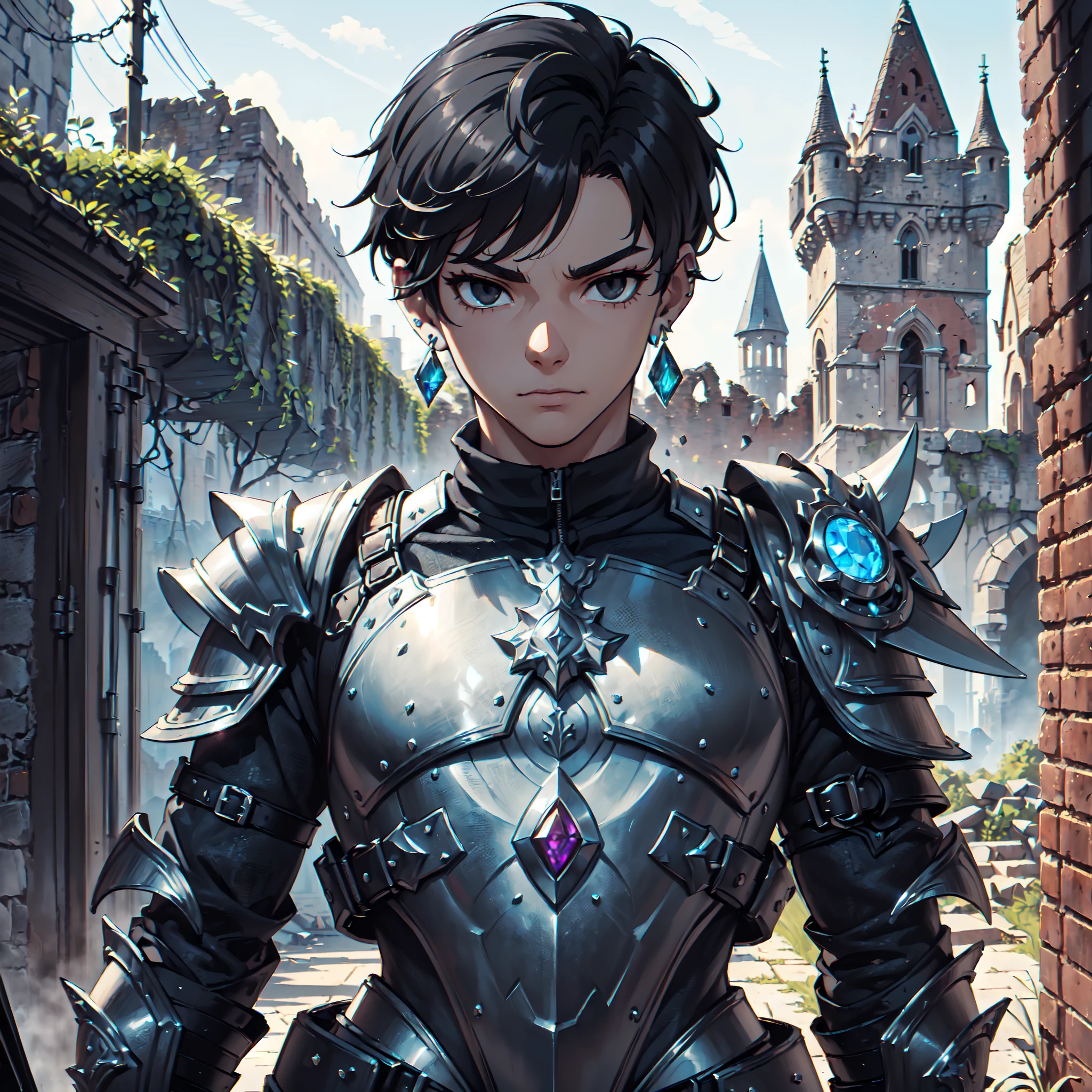 Ultra High Definition,
Ultra High Quality,
Ultra High Resolution,
Best Definition,
Best Quality,
Best Resolution,
Hyper Detailed,
Hyper Definition,
Hyper Quality,
Hyper Resolution,
Perfectly Detailed,
Perfectly Designed,
Masterpiece,
8K,
Body Shot,
Anime,
(((1 Boy))),
(((Handsome))),
(((Hyper Detailed Black Short Hair))),
(((Hyper Detailed Black Eyes))),
(((Hyper Detailed Gem Jeweled Earrings))),
(((Hyper Detailed Armor Plates, Hyper Detailed Cuirass, Hyper Detailed Underclothes, Hyper Detailed Baron Armor))),
(((Castle Ruins Scenery Background))),