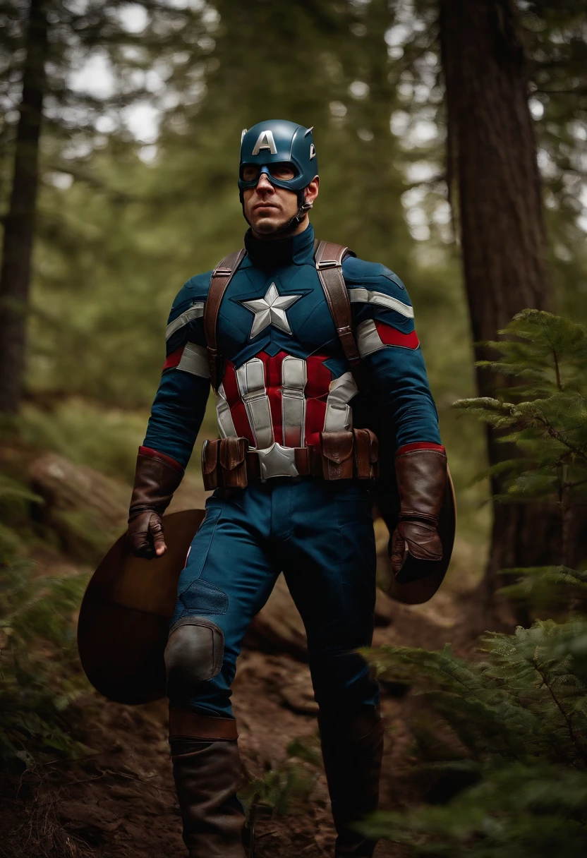 Captain America is on holiday in the mountains