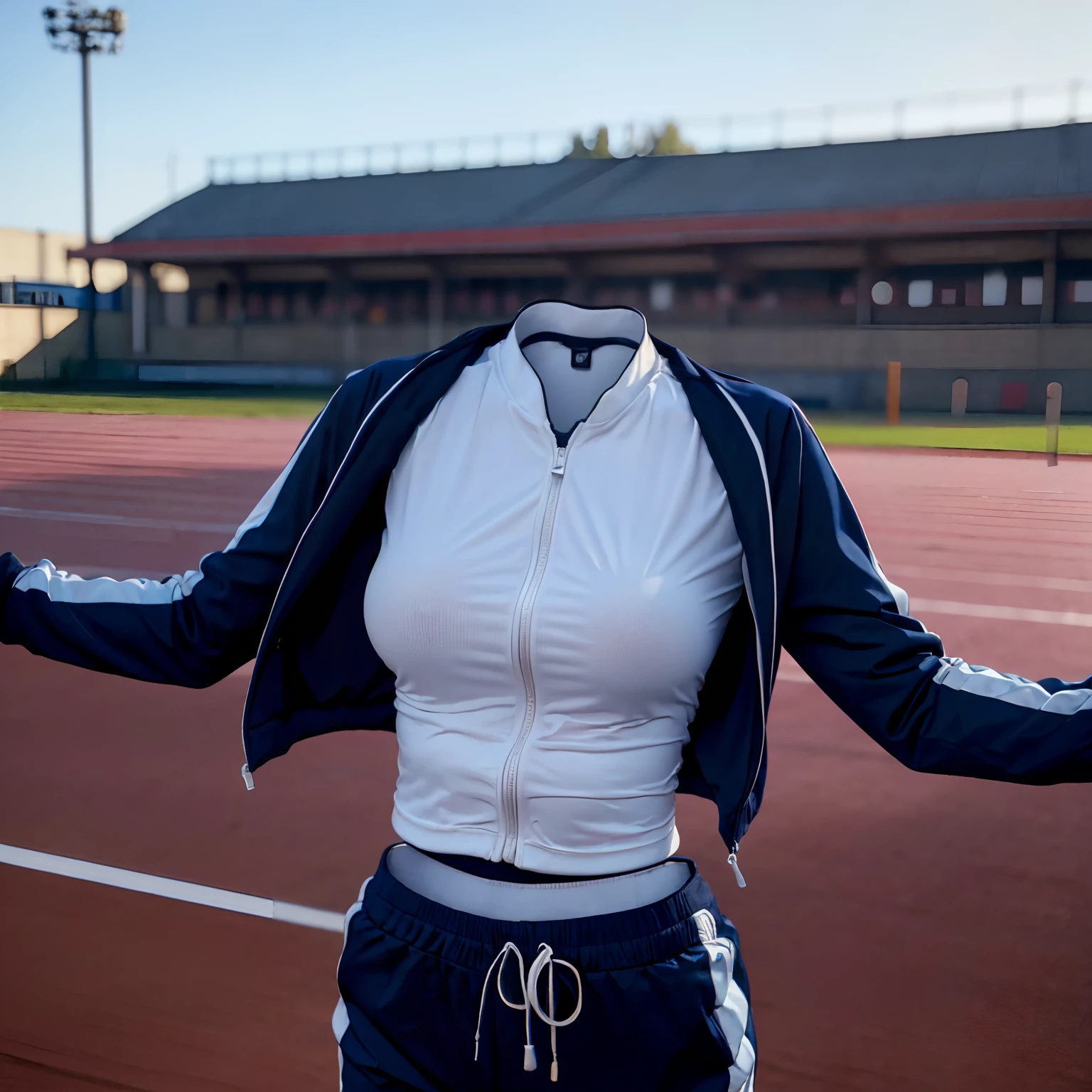 school swimsuit and tracksuits, ((invisible, no humans:1.5, headless:1.5, handless, legless)), big breast, (close-up to breast),
(8k, RAW photo, best quality, masterpiece:1.2), (realistic, photo-realistic:1.37),photon mapping, radiosity, ((Hasselblad photography)),physically-based rendering,