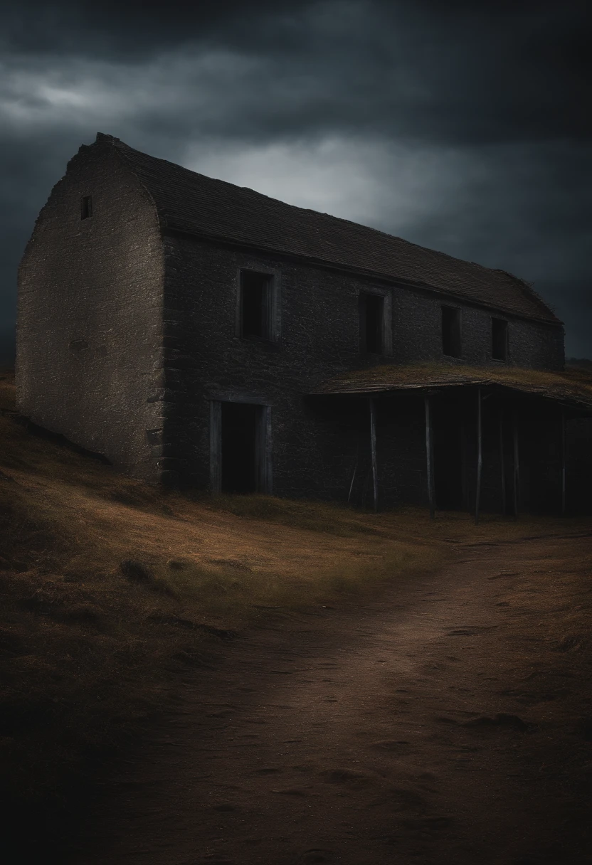 an empty desolated dark creepy background with no people