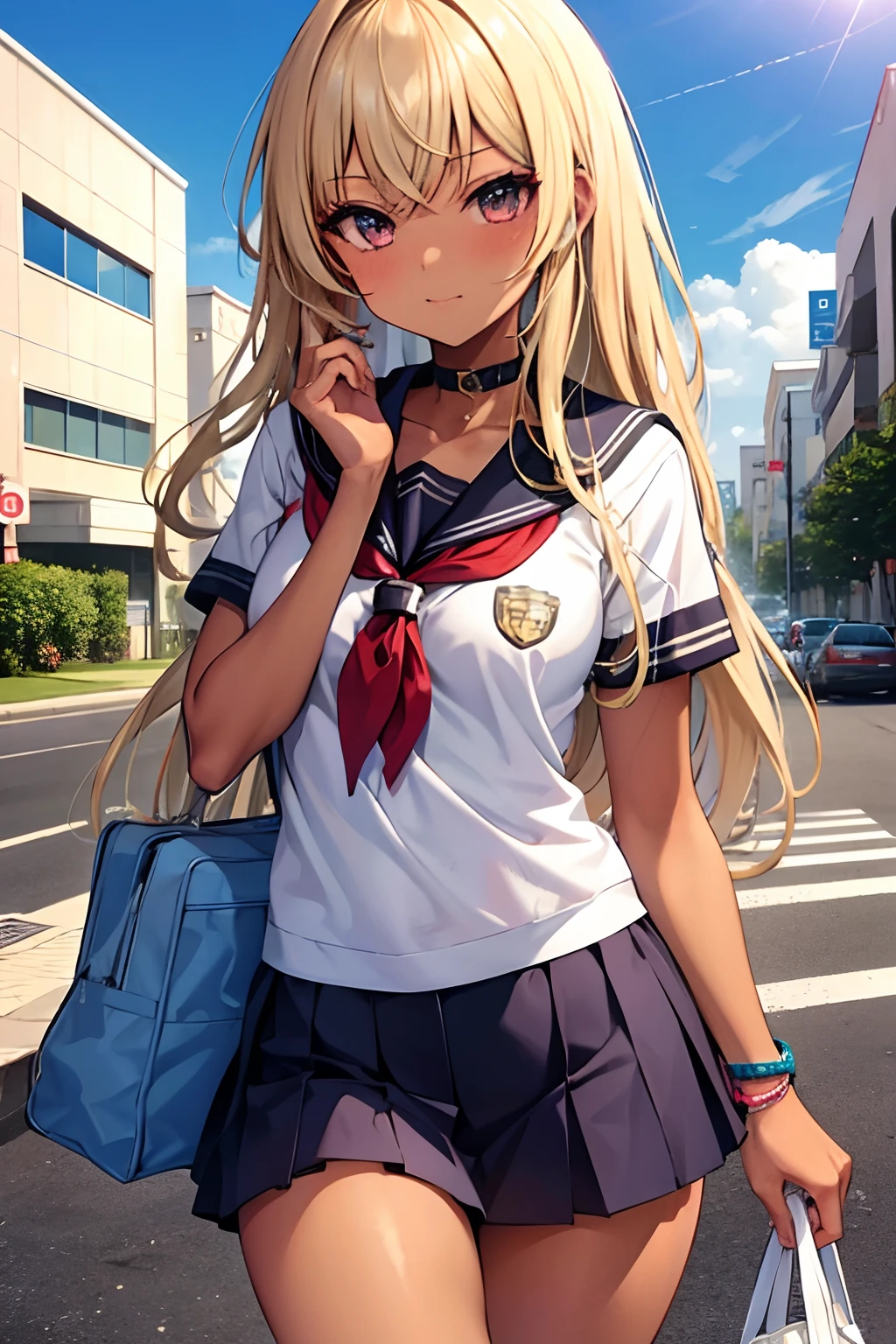 Tanned, school, male, girlish, trap, gyaru, bitch