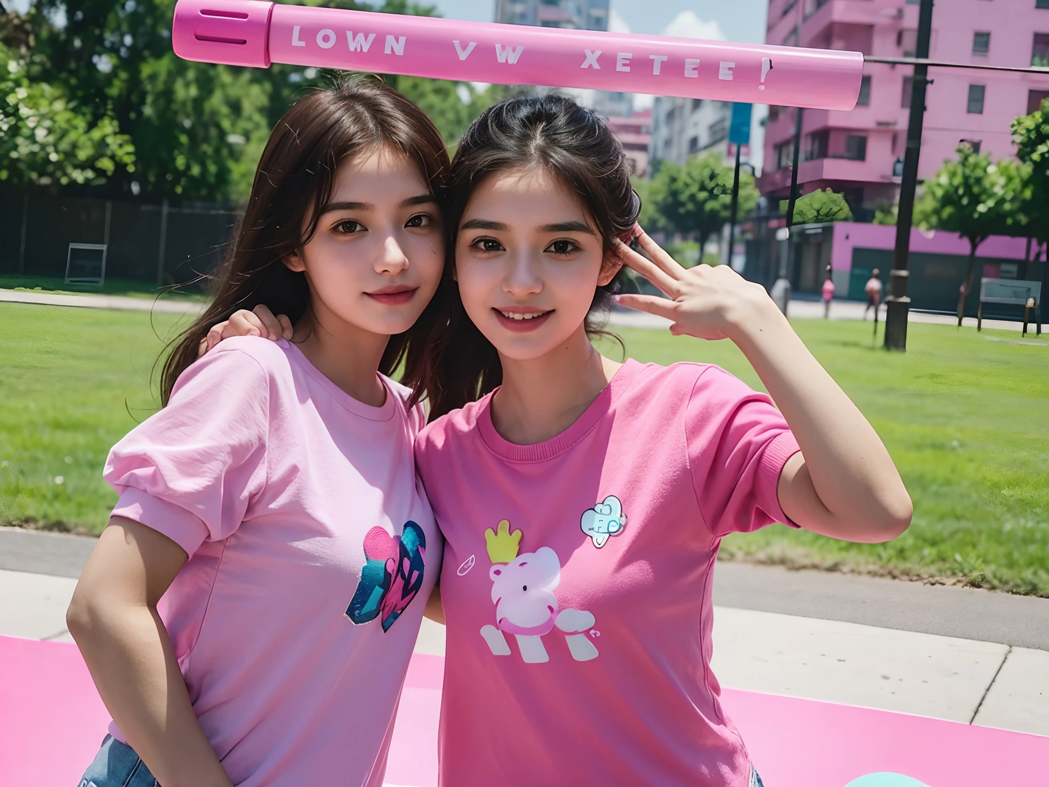 two women are posing for a selfie in a pink shirt, instagram story, tiktok video, low quality video, smooth in _ the background, ruan cute vtuber, instagram filter, 😭🤮 💔, 📷 mungojerrie and rumpleteazer, 😭 🤮 💕 🎀, with her long, low quality footage