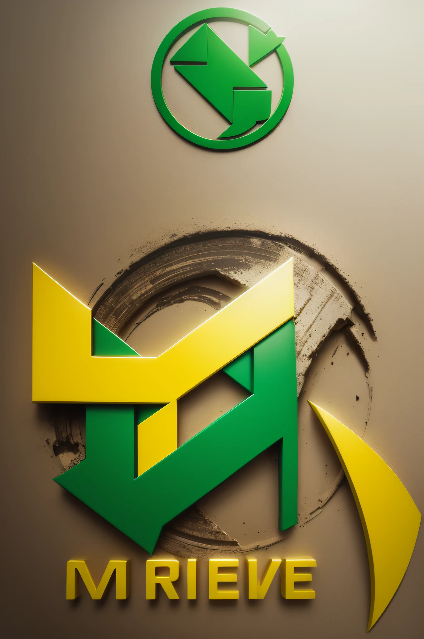 crie um vetor de uma logo relacionada a reciclagem, amarelo e verde, alta qualidade