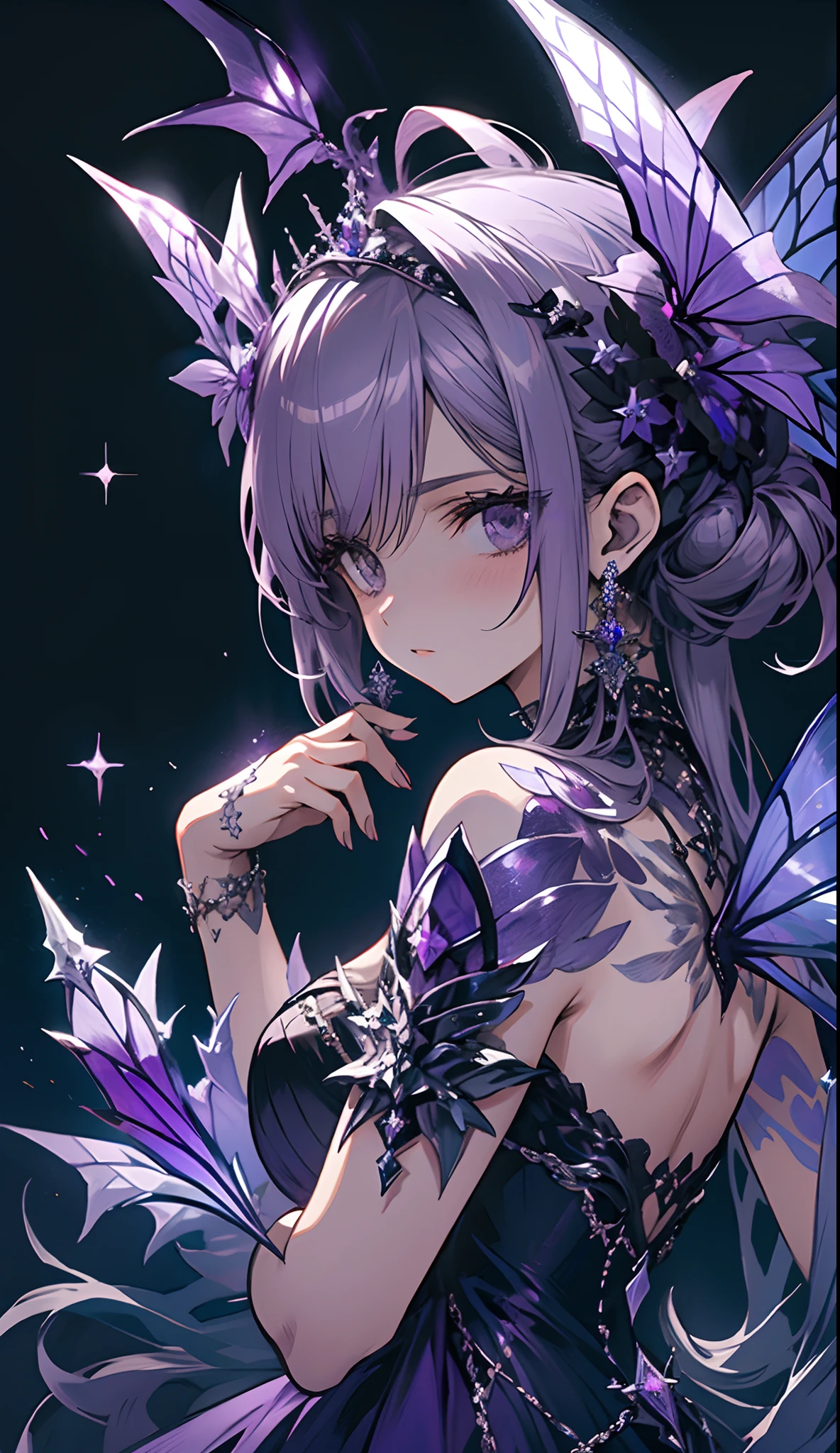 (((Purple, Silver, glimmer)), faerie), limited palette, Contrasty, phenomenal aesthetic, Best Quality, Gorgeous artwork