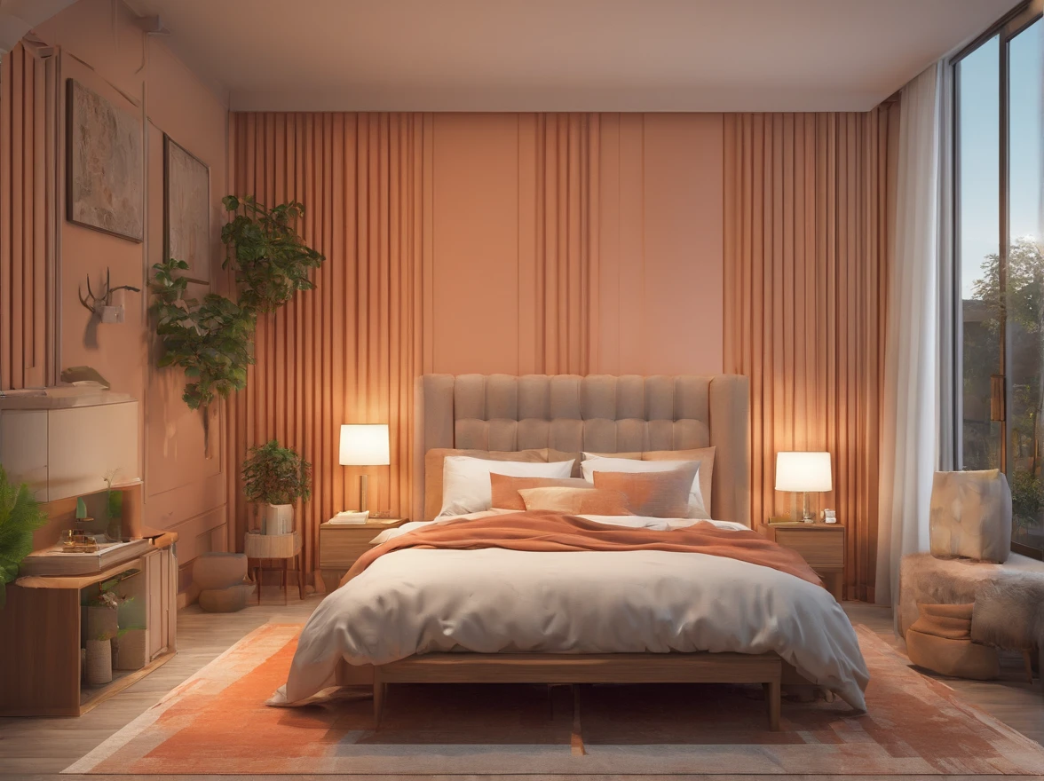 Crie um background realista de um quarto sem a cama