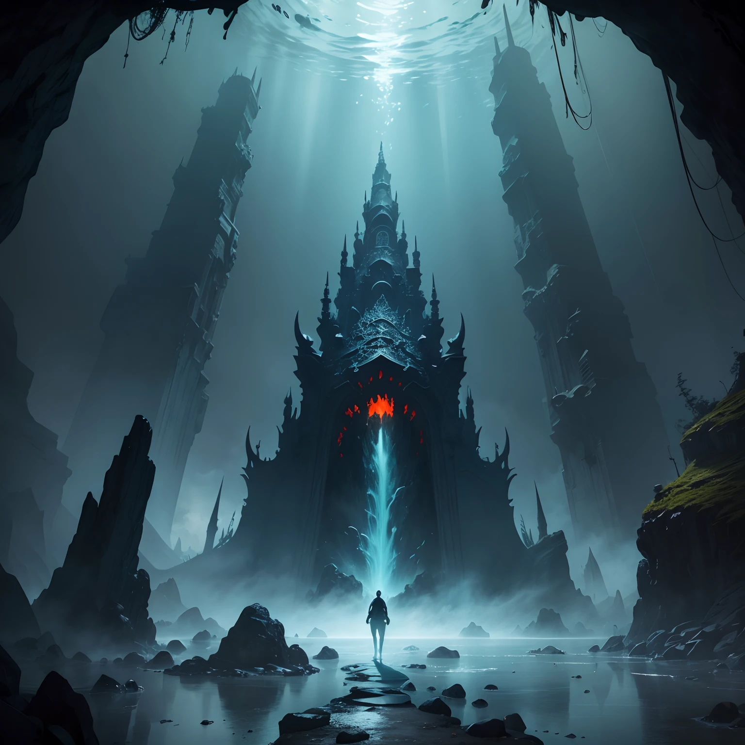 Dive into the depths of the underworld, showcasing mythical creatures and eerie landscapes