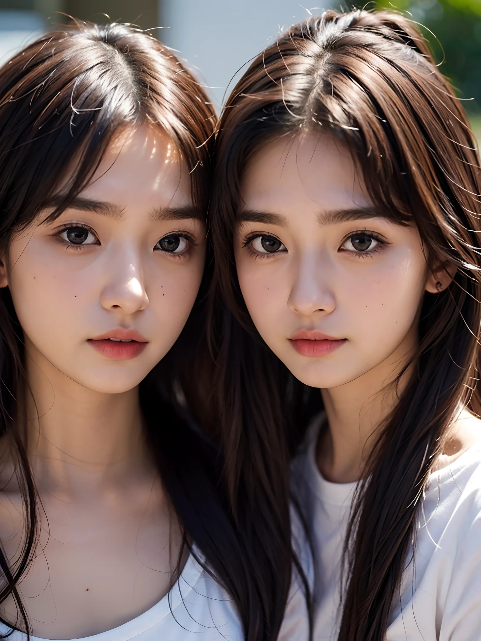 there is a woman with a white top and a brown hair, 1 6 years old woman, years old woman, south east asian with round face, 18 years old, 2 7 years old, 2 2 years old, anime thai girl, 2 8 years old, 21 years old, 2 9 years old, 2 3 years old, asian face
