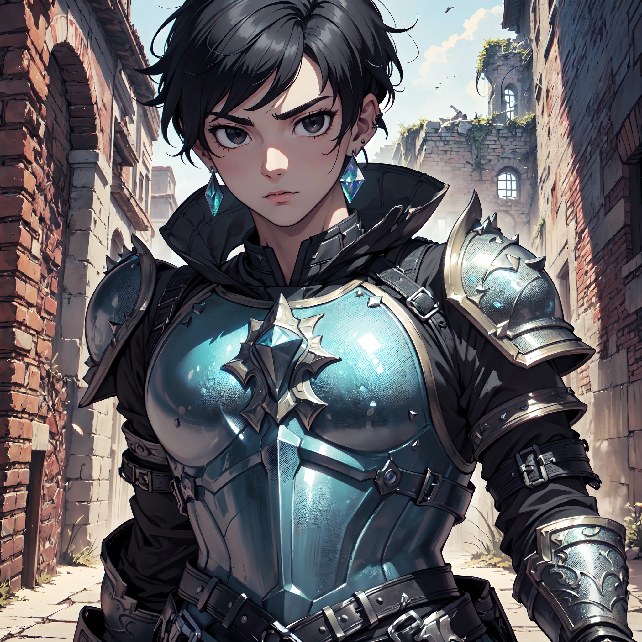 Ultra High Definition,
Ultra High Quality,
Ultra High Resolution,
Best Definition,
Best Quality,
Best Resolution,
Hyper Detailed,
Hyper Definition,
Hyper Quality,
Hyper Resolution,
Perfectly Detailed,
Perfectly Designed,
Masterpiece,
8K,
Body Shot,
Anime,
(((1 Boy))),
(((Handsome))),
(((Hyper Detailed Black Short Hair))),
(((Hyper Detailed Black Eyes))),
(((Hyper Detailed Gem Jeweled Earrings))),
(((Hyper Detailed Armor Plates, Hyper Detailed Cuirass, Hyper Detailed Underclothes, Hyper Detailed Baron Armor))),
(((Castle Ruins Scenery Background))),