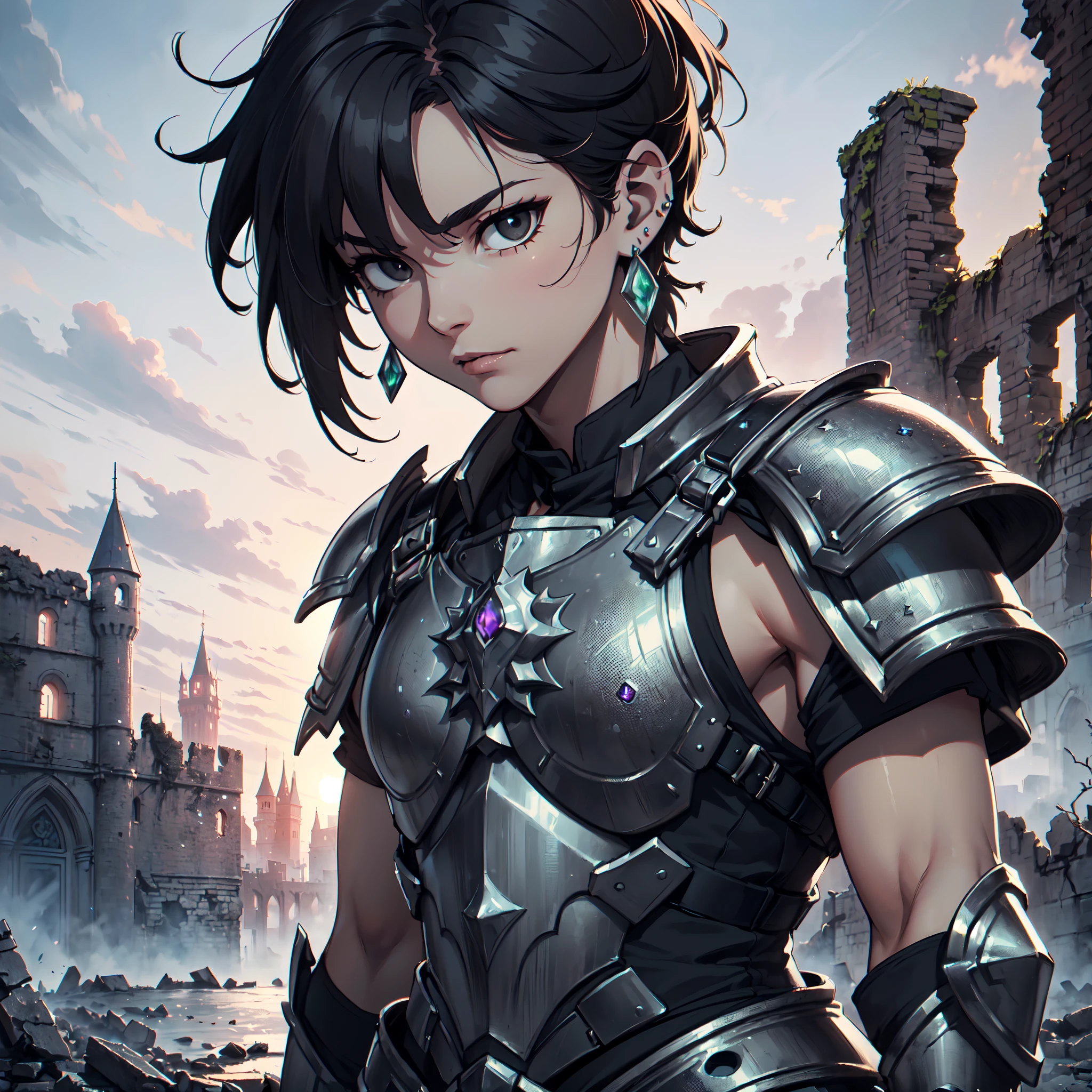Ultra High Definition,
Ultra High Quality,
Ultra High Resolution,
Best Definition,
Best Quality,
Best Resolution,
Hyper Detailed,
Hyper Definition,
Hyper Quality,
Hyper Resolution,
Perfectly Detailed,
Perfectly Designed,
Masterpiece,
8K,
Body Shot,
Anime,
(((1 Boy))),
(((Handsome))),
(((Hyper Detailed Black Short Hair))),
(((Hyper Detailed Black Eyes))),
(((Hyper Detailed Gem Jeweled Earrings))),
(((Hyper Detailed Armor Plates, Hyper Detailed Cuirass, Hyper Detailed Underclothes, Hyper Detailed Baron Armor))),
(((Castle Ruins Scenery Background))),