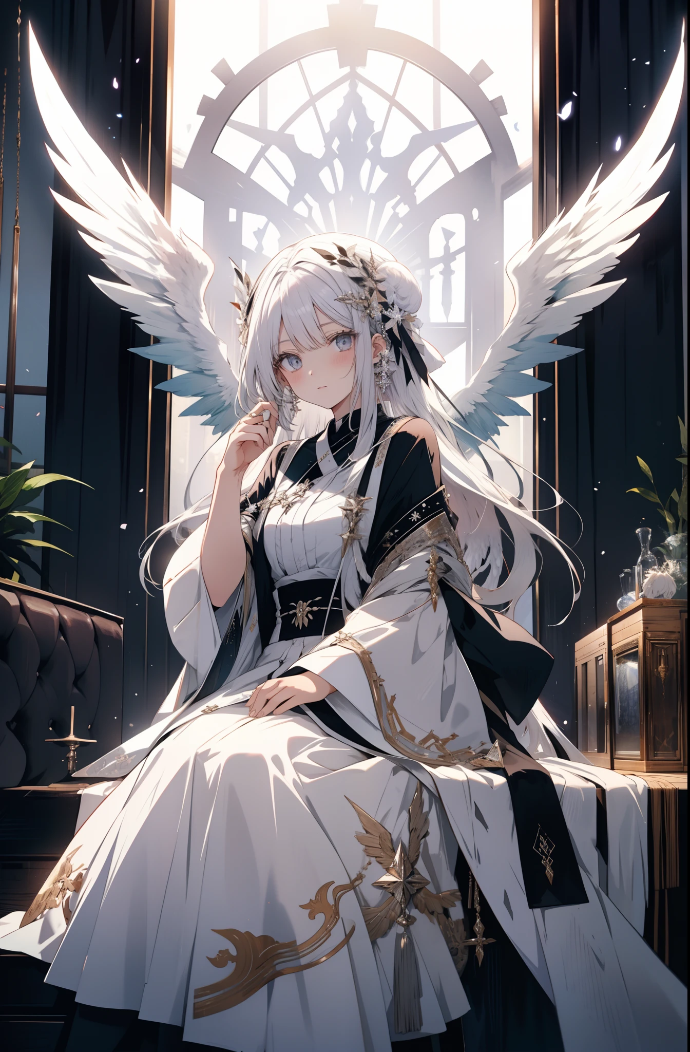 White-haired eight-winged angel