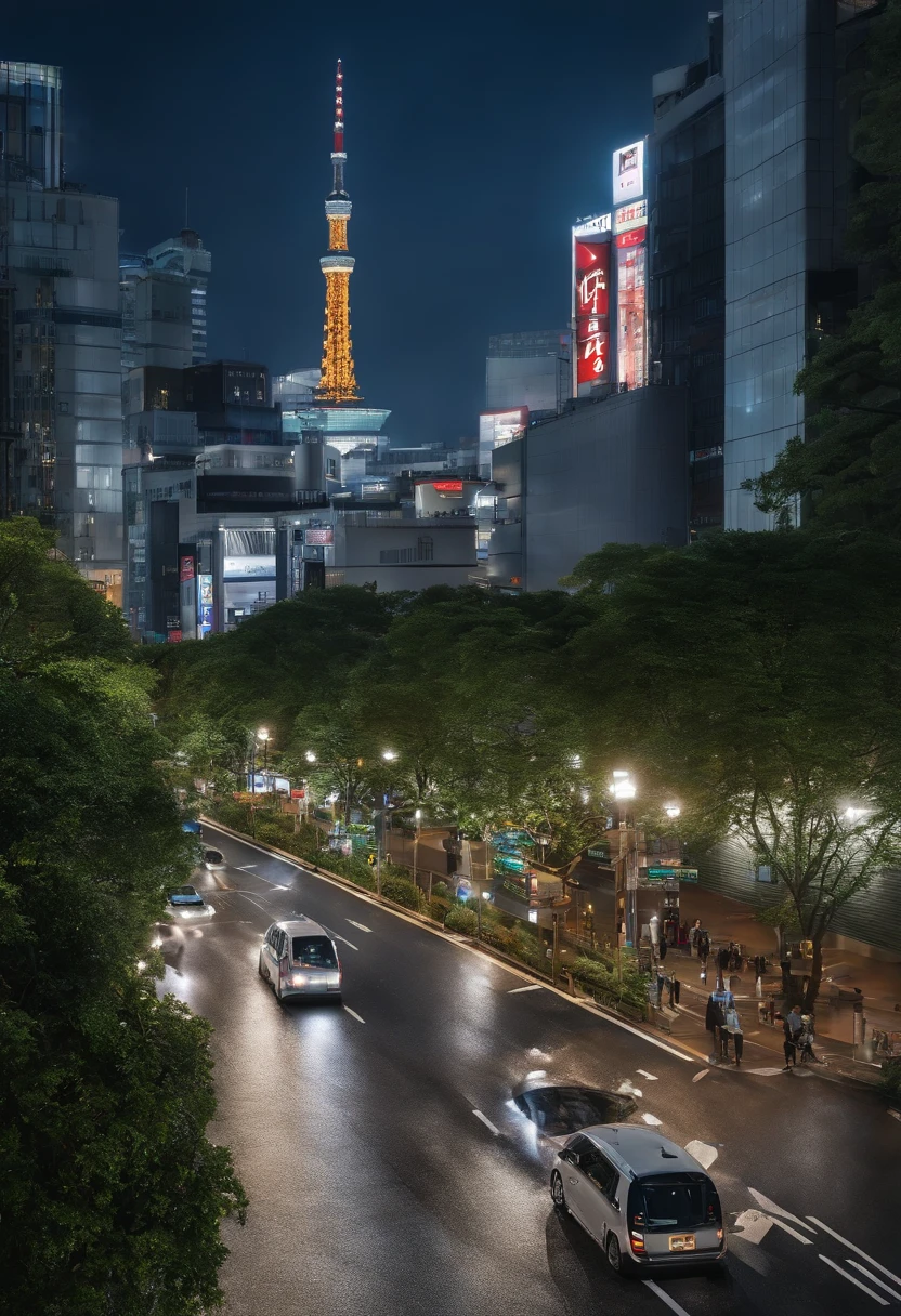 Please realistically express the summer night view of Shibuya。The specific elements and steps are as follows:
1. The location:Shibuya, tokyo prefecture。Pay particular attention to the scenery around Shibuya Station。
2. season:Recreate the summer landscape。warmly、Describe a humid night。
3. time zone:What is the time of the night?。Draw a night scene where streetlights and building lights are clearly visible。
4. Weather:Describe a rainy night。Raindrops or wet roads、Please include building reflections。
5. Distinctive elements:Too many buildings to draw。Skyscrapers and billboards in Shibuya、Please express the scenery of the intersection realistically。
6. styles:Draw in a photorealistic style。Attention to detail、Realistically expressing the texture of the landscape。
7. Other Instructions:The bustle of downtown Shibuya、a person々Movement of、taxis, pedestrians, etc.、Be sure to include the right elements in your landscape。