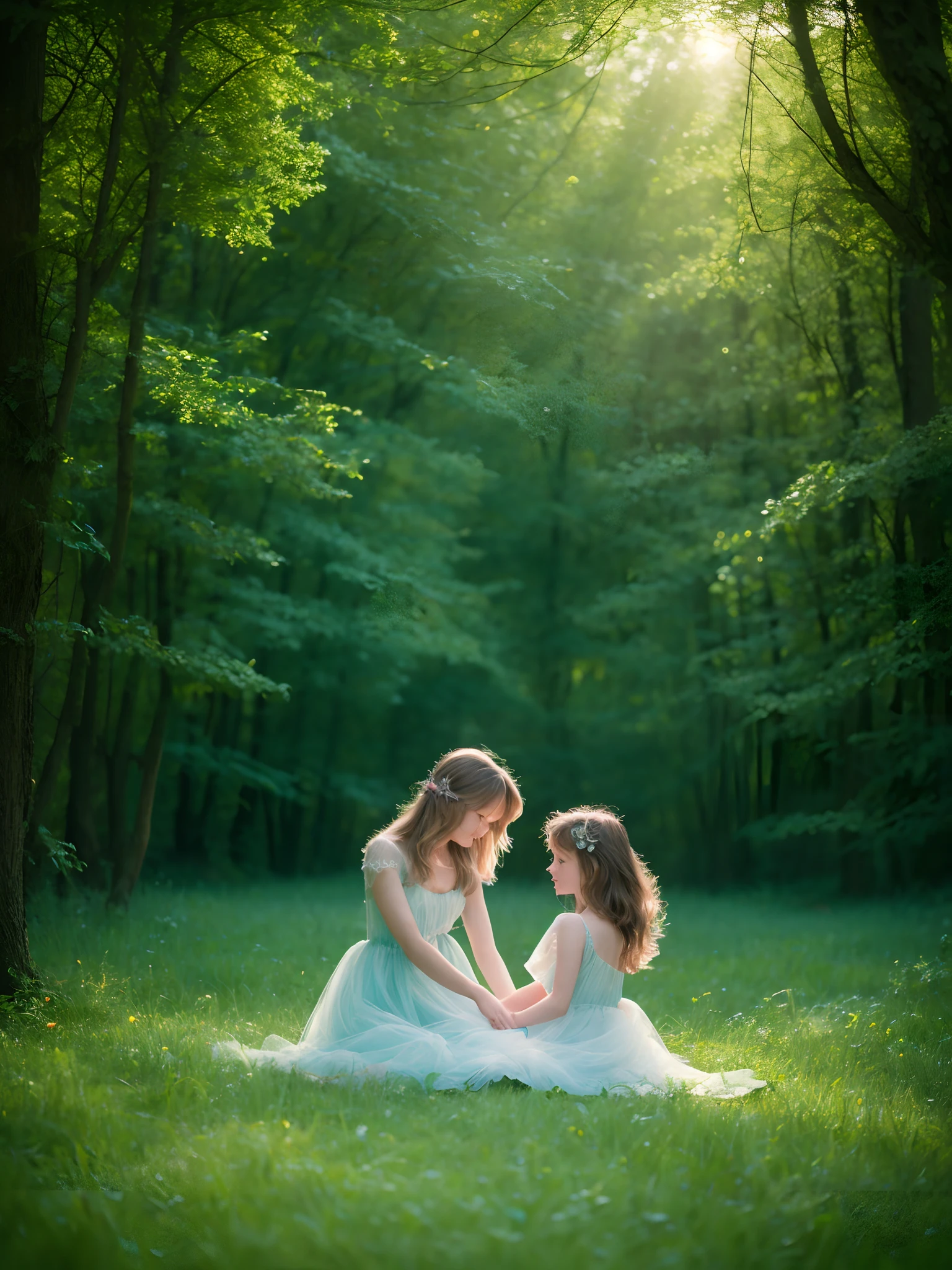 girl, reality, fairies sleeping in a tulle dress in a forest meadow, fireflies，streaked hair, gradient hair, chiaroscuro, depth of field, cinematic lighting, film grain, Fujicolor, UHD, super detail, ccurate, masterpiece, award winning, best quality,