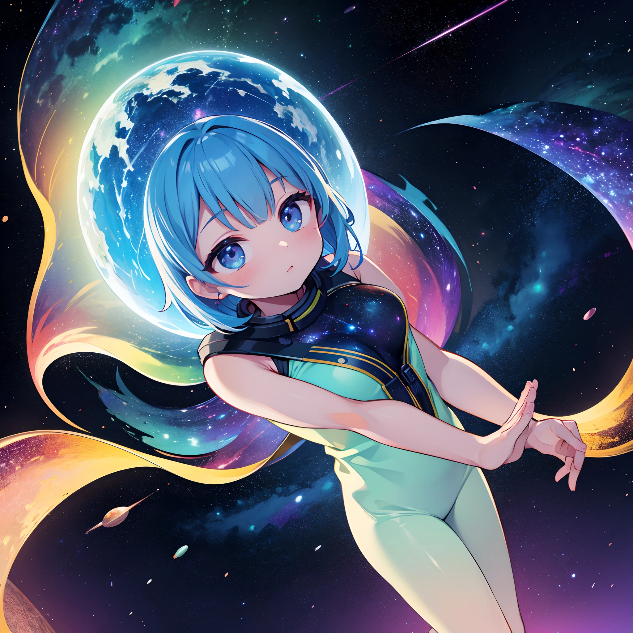 (space,life,nature), (best quality,highres), (vivid colors), (natural lighting), (cosmic,ethereal)
