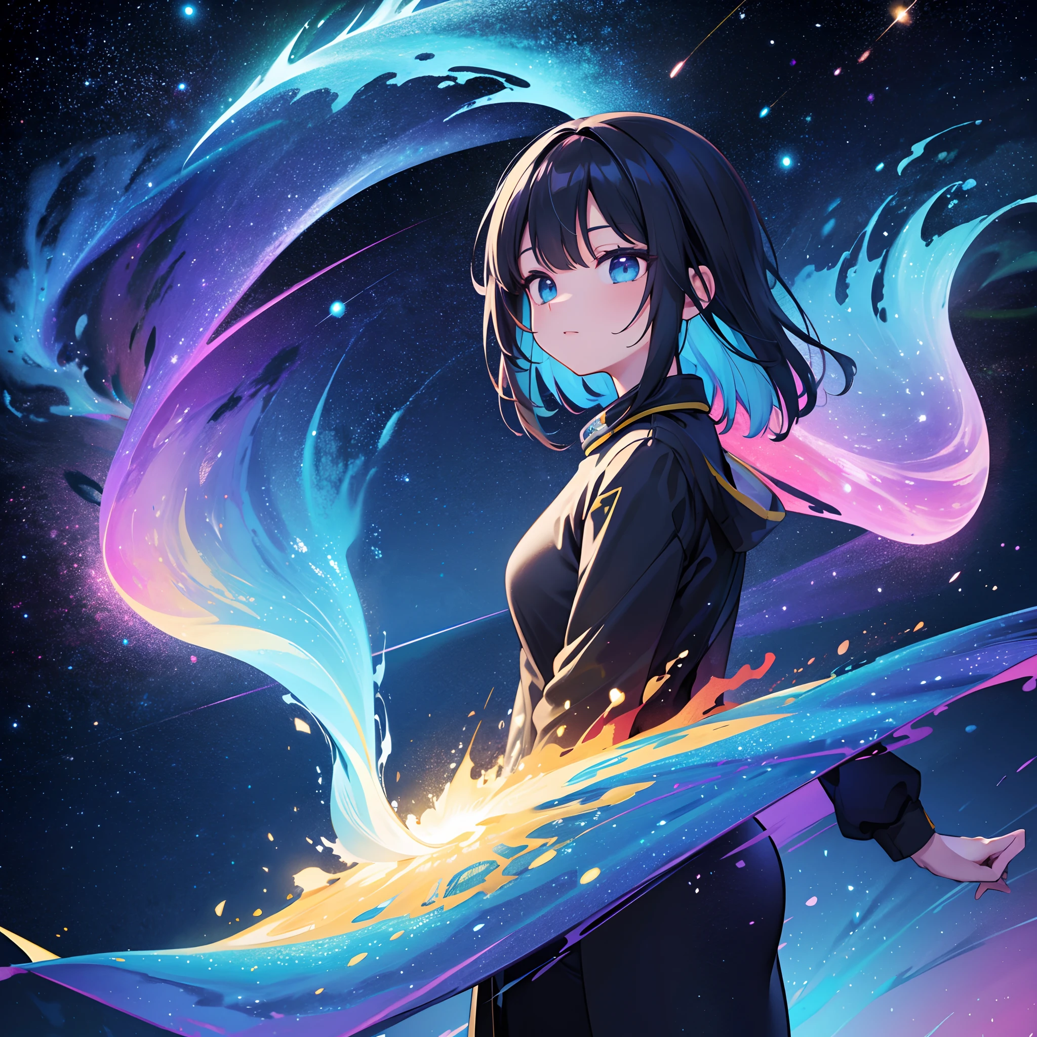 (space,life,nature), (best quality,highres), (vivid colors), (natural lighting), (cosmic,ethereal)