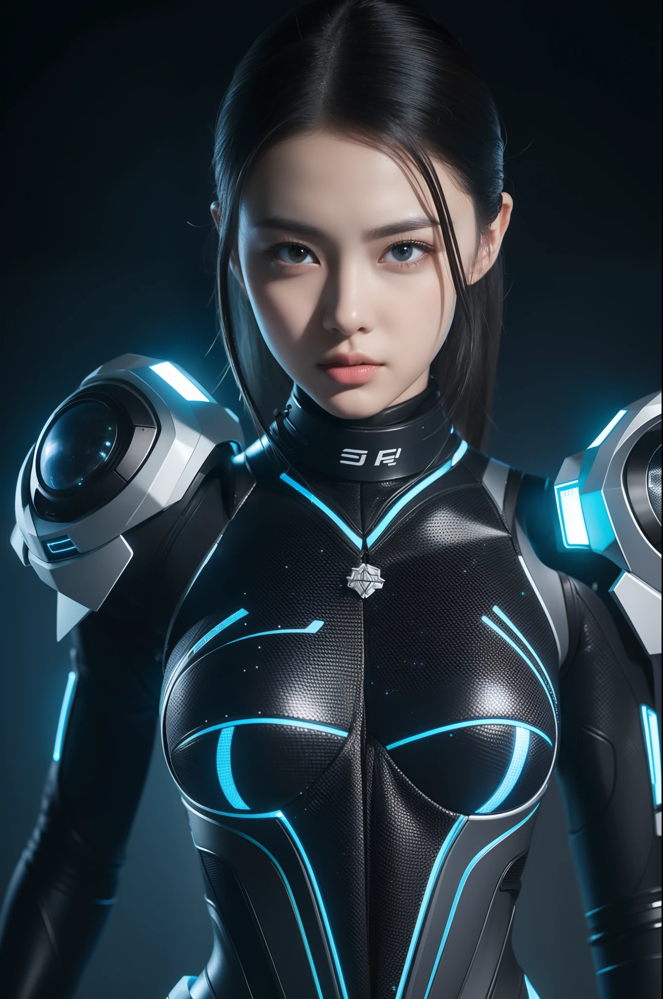 8k,RAW Photos,Highest quality,masterpiece,reality,Very detailed,Live Action,Very beautiful woman,android,cyborg,cyber-,slim,Fusion of machines and organisms,((Very detailed electronic equipment)),(A body with clearly visible internal electronics),Very thin connecting wire,Wet body,Wet long hair,Advanced AI,neon,Rainbow Skin,Small glowing LED,future,Glamour,Large Breasts,Fantasy,movie,((whole body)),