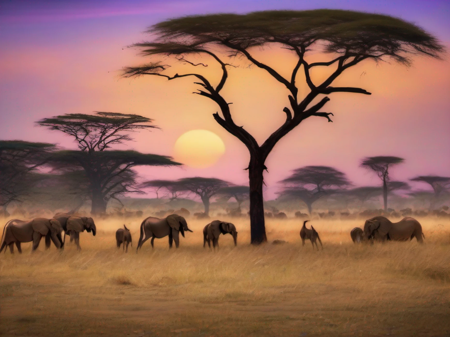 photographic panel of an African savannah to be used as chroma key in a live video