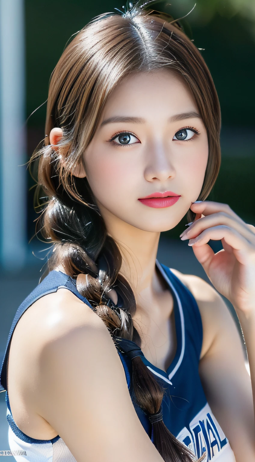 (((32K,very high res, high detailing, highly accurate,Masterpiece Girl 1))),Raw photo & realistic atmosphere,beautiful dark blue eyes,Detailed mouth,Glossy lips,Detailed eyebrows,Soft white skin that shines with every detail,,Eyes drawn in detail、Very beautiful eyes with azure eyes,Detailed lips、Very beautiful face,Very well-formed face、Lifelike face,shiny beautiful lips,Beautiful eyebrows,Infinite reality,Best design,(Insanely cute Japan -yeld giHealthy style,Beautiful breasts with big breasts,Very cute beautiful girl,Little Gi),Best Natural Makeup,Japanese ido,Korean Idols,Japan Cheer Girl,Korean Cheergirls,Moist eyes,Dark beautiful eyes,Beautiful butt,beauty legs,,camel's foot,,Skinny Fingers,Detailed beautiful legs:1.3),超A high resolution、,Natural and realistic face,Back lighting,Pure eyes are too cute,(((photorealisim))),Reality Live Action,(Simple piercing,Glossy nail art:1.6),(Colorful cheergirl costume with high detail design,Cheerful Cheergirl,17-year-old lolgirght br,Braided half-up,独奏,natural make up:1.7),(Cute Cheergirl,Show full-body costume,I'm cheering for you cheerfully,Packed American football match venue,Photograph the whole body,Shooting from a distance,10mTaken away:1.8